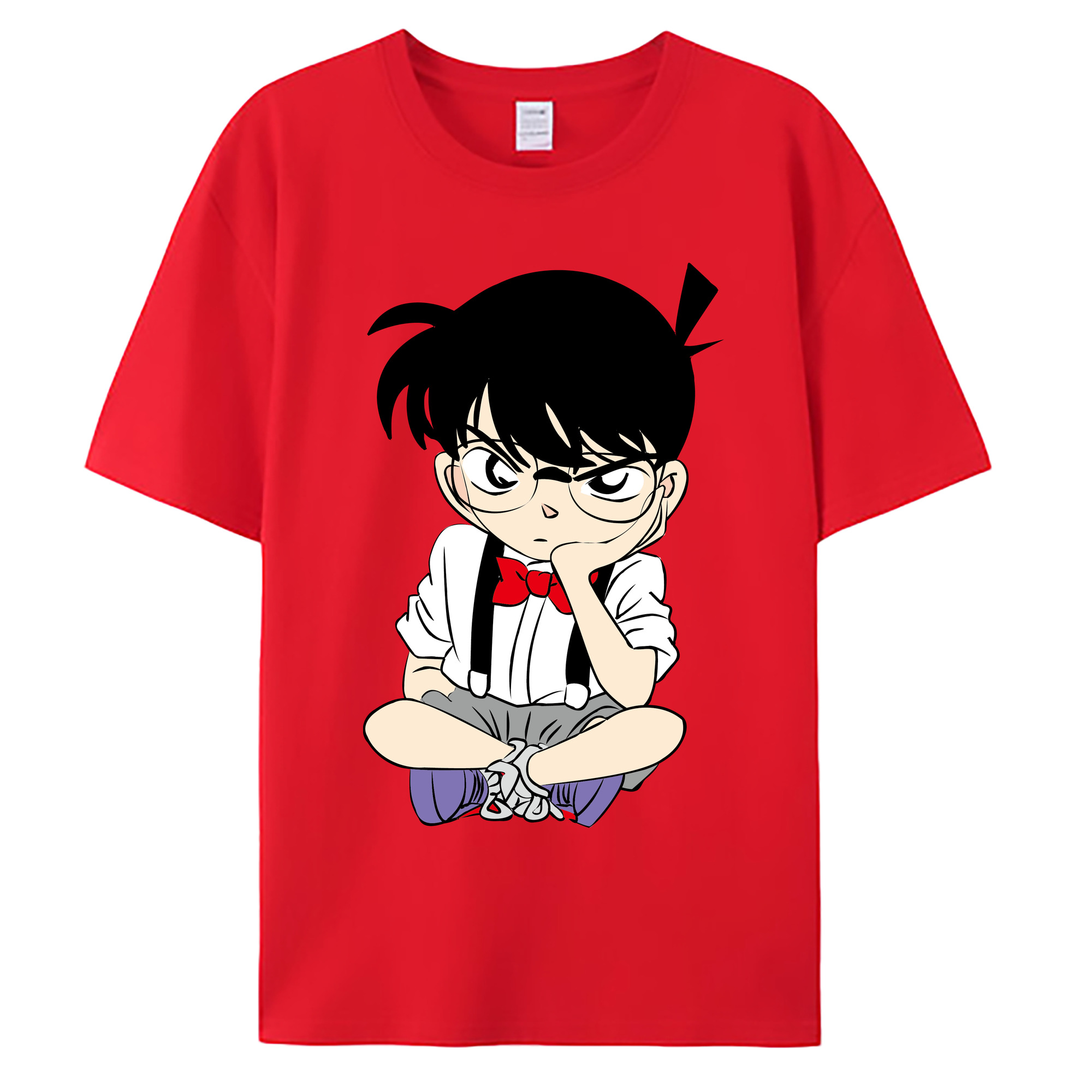 （画像用） 名探偵コナン 江戸川 コナン Detective Conan Conan Edogawa 綿100％ メンズ半袖Tシャツ｜肌触りやわらか＆通気性