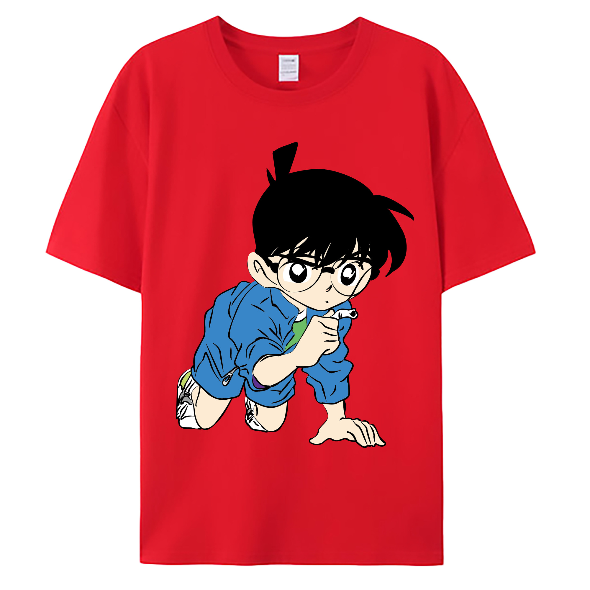 （画像用） 名探偵コナン 江戸川 コナン Detective Conan Conan Edogawa 綿100％ メンズ半袖Tシャツ｜肌触りやわらか＆通気性