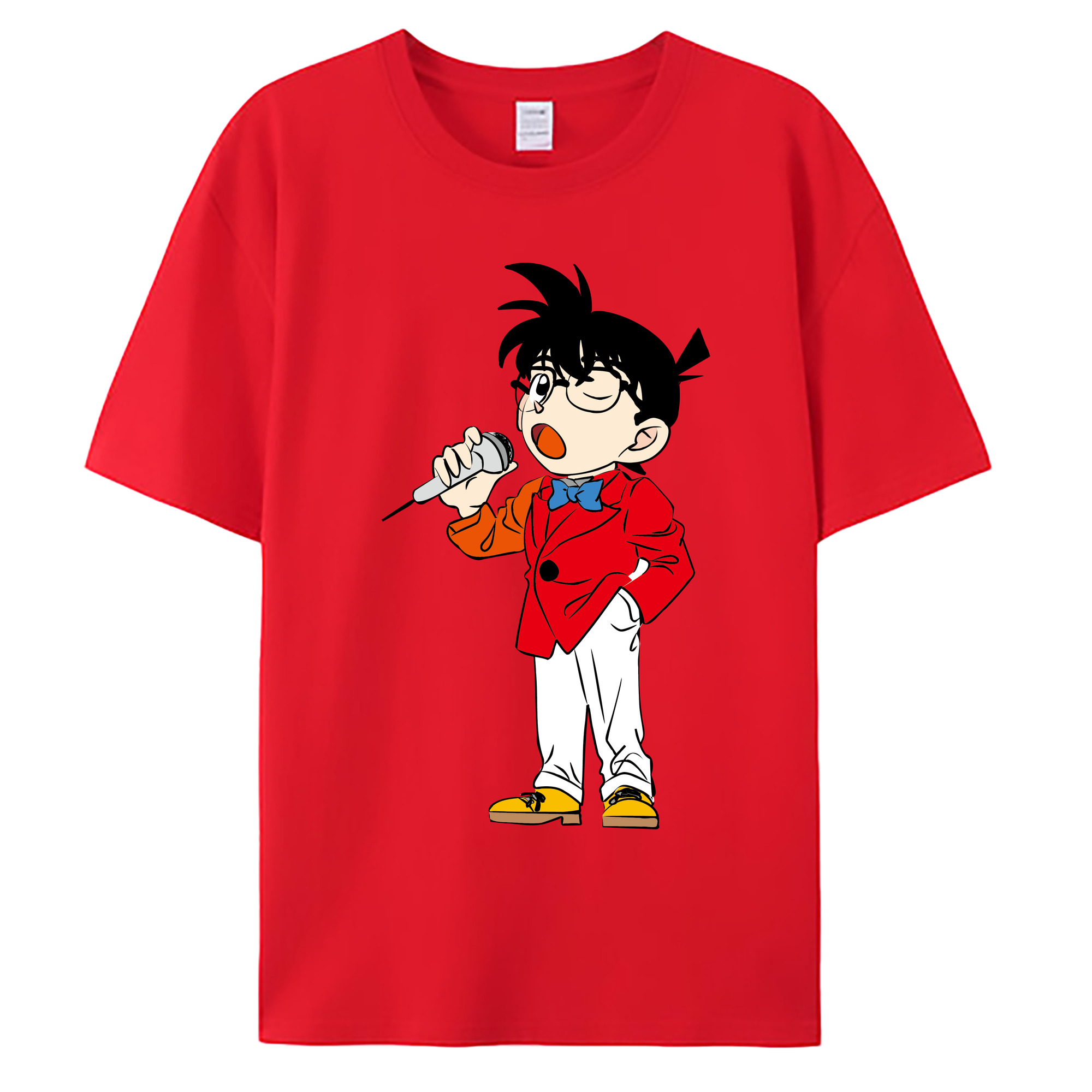 （画像用） 名探偵コナン 江戸川 コナン Detective Conan Conan Edogawa 綿100％ メンズ半袖Tシャツ｜肌触りやわらか＆通気性