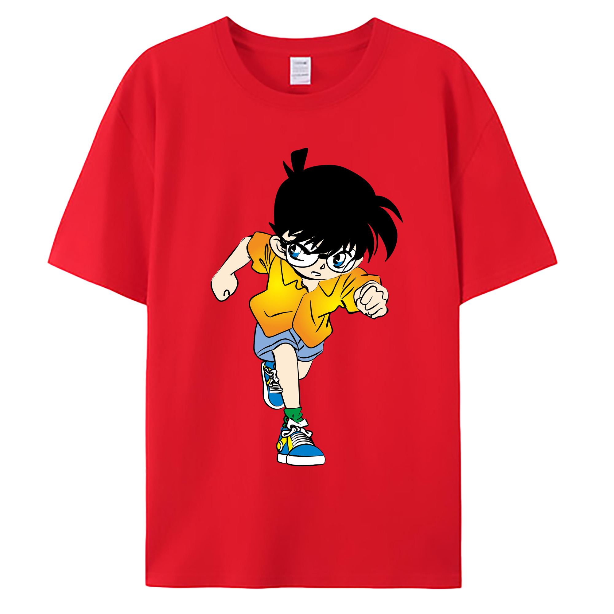 （画像用） 名探偵コナン 江戸川 コナン Detective Conan Conan Edogawa 綿100％ メンズ半袖Tシャツ｜肌触りやわらか＆通気性