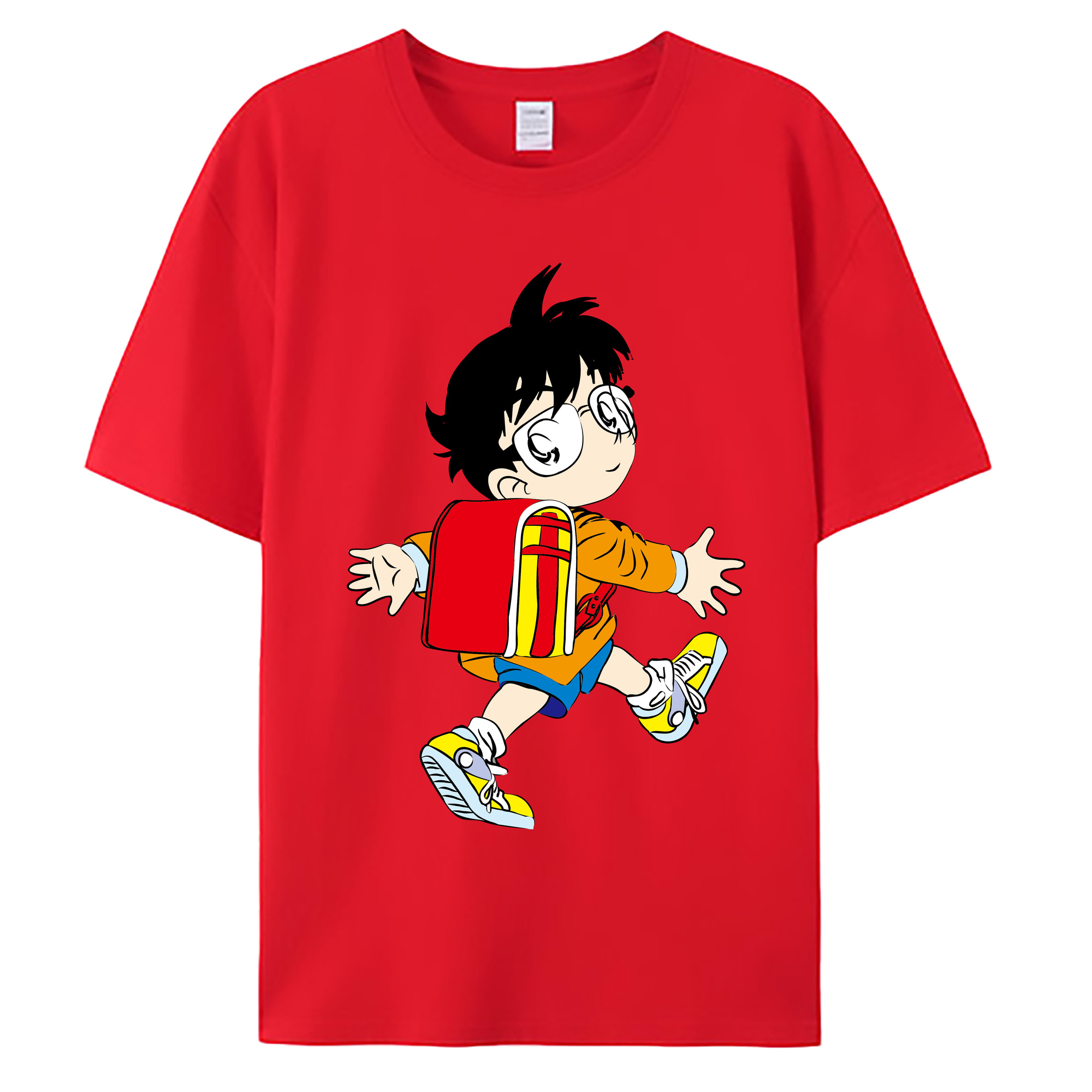 （画像用） 名探偵コナン 江戸川 コナン Detective Conan Conan Edogawa 綿100％ メンズ半袖Tシャツ｜肌触りやわらか＆通気性