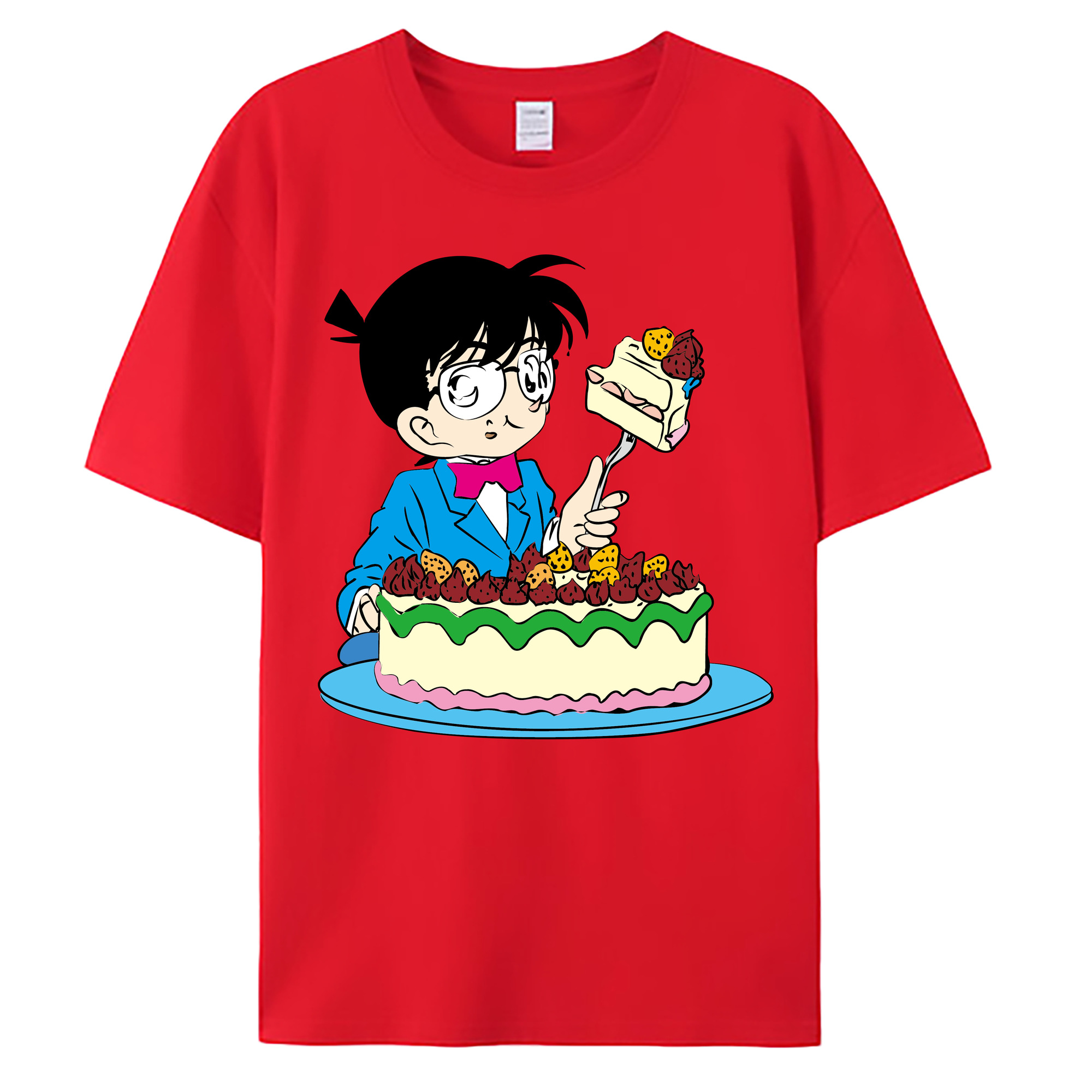 （画像用） 名探偵コナン 江戸川 コナン Detective Conan Conan Edogawa 綿100％ メンズ半袖Tシャツ｜肌触りやわらか＆通気性