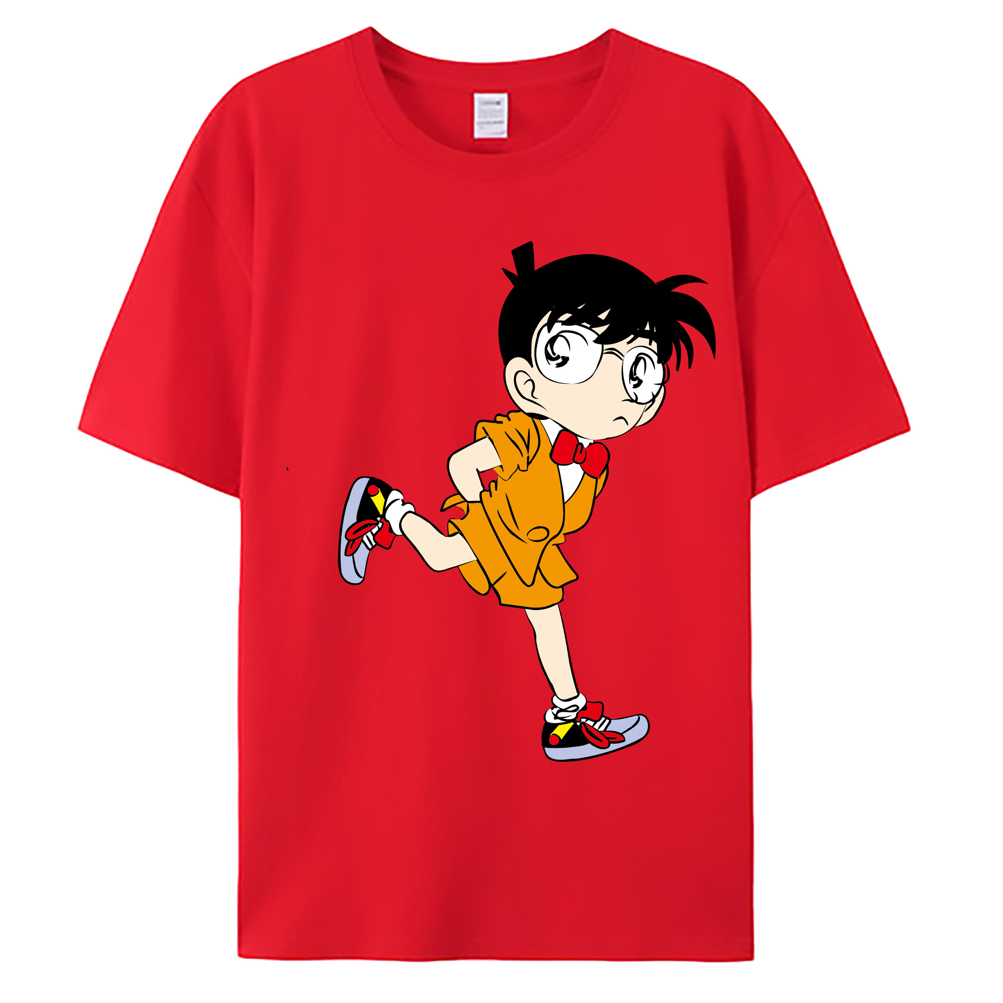 （画像用） 名探偵コナン 江戸川 コナン Detective Conan Conan Edogawa 綿100％ メンズ半袖Tシャツ｜肌触りやわらか＆通気性