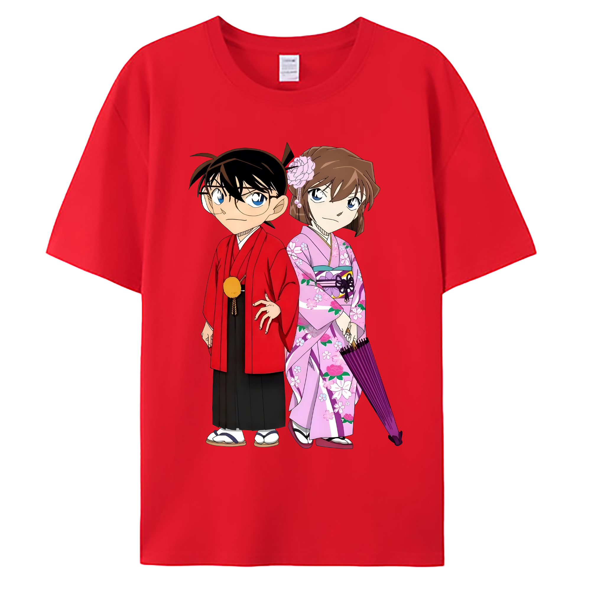（画像用） 名探偵コナン 江戸川 コナン Detective Conan Conan Edogawa 綿100％ メンズ半袖Tシャツ｜肌触りやわらか＆通気性