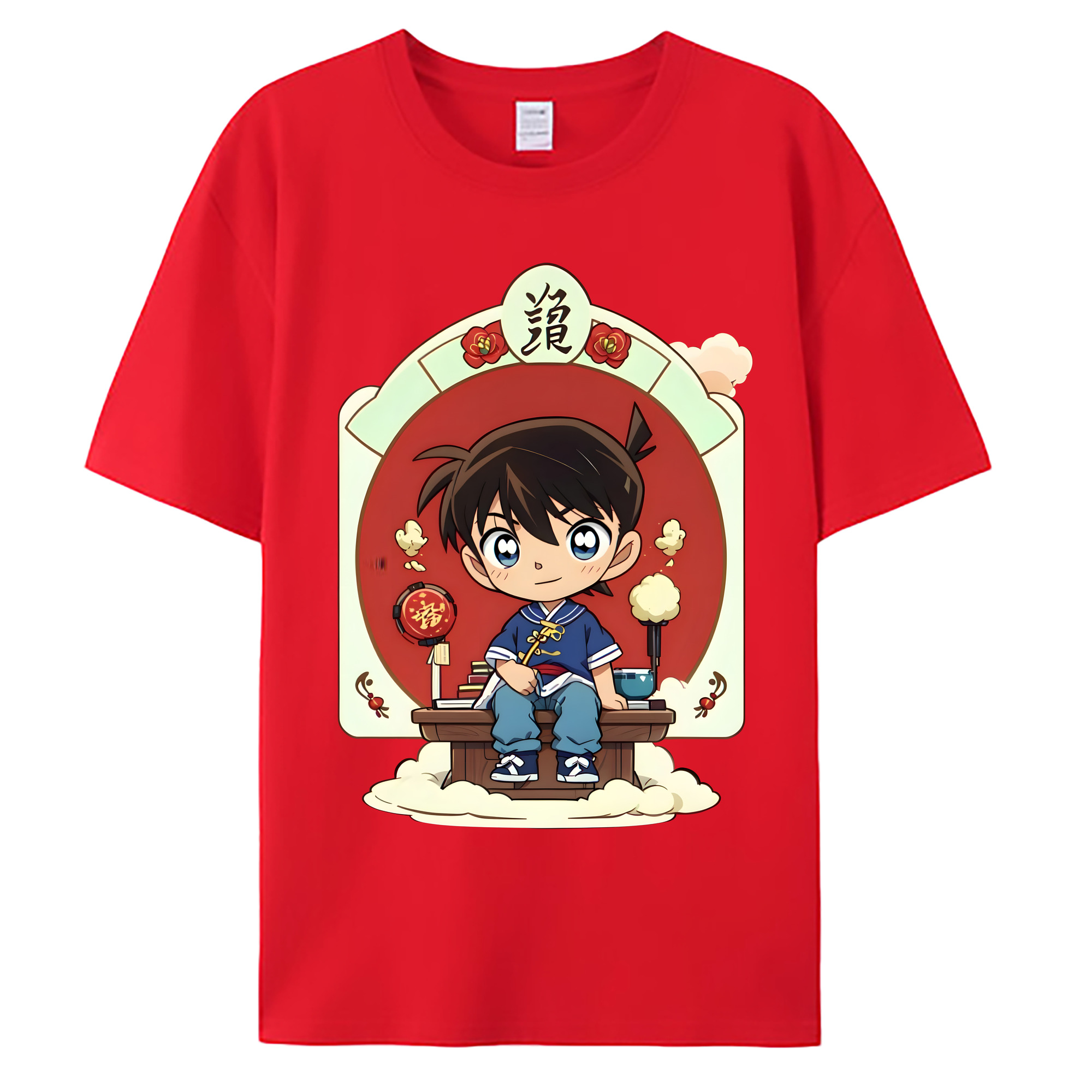 （画像用） 名探偵コナン 江戸川 コナン Detective Conan Conan Edogawa 綿100％ メンズ半袖Tシャツ｜肌触りやわらか＆通気性