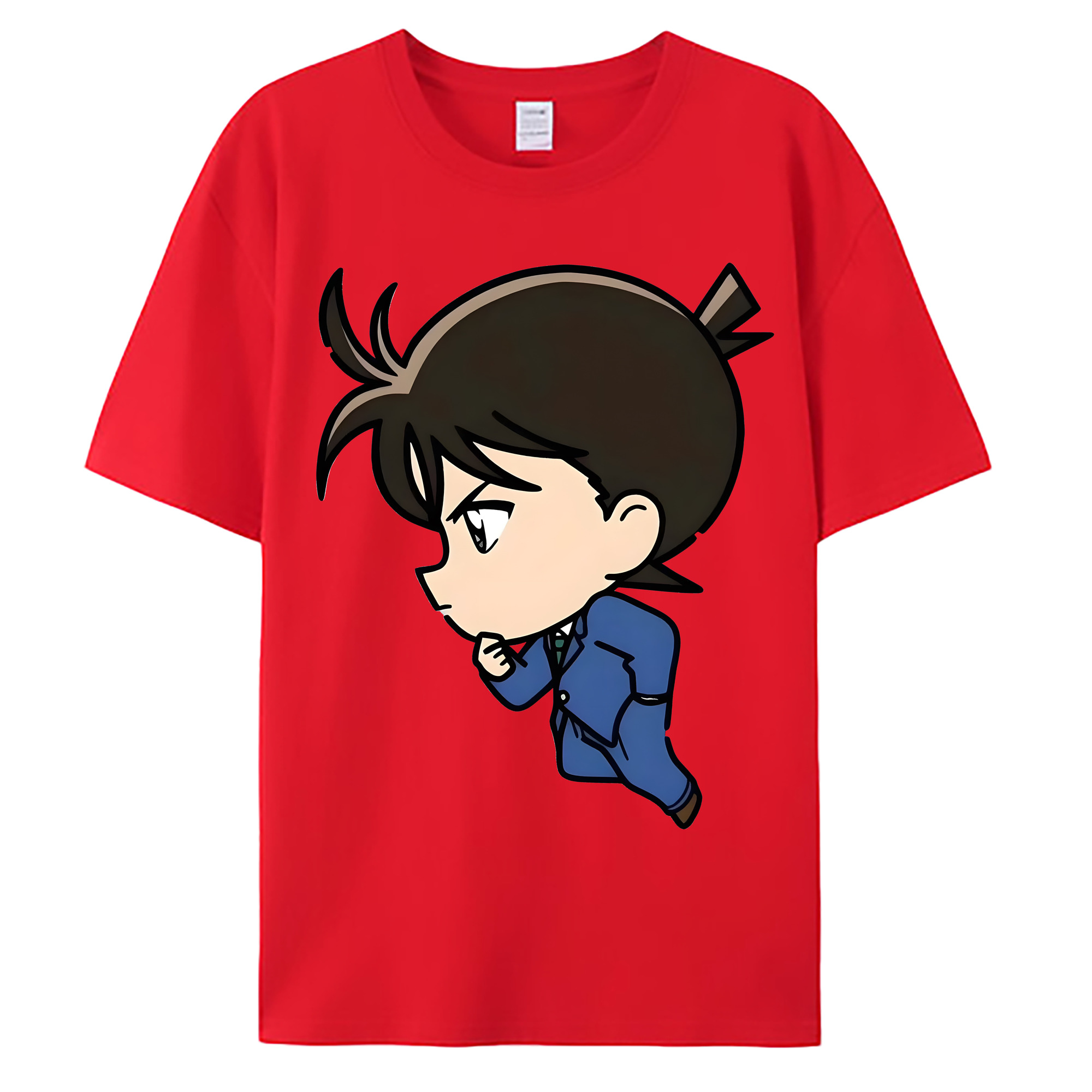 （画像用） 名探偵コナン 江戸川 コナン Detective Conan Conan Edogawa 綿100％ メンズ半袖Tシャツ｜肌触りやわらか＆通気性