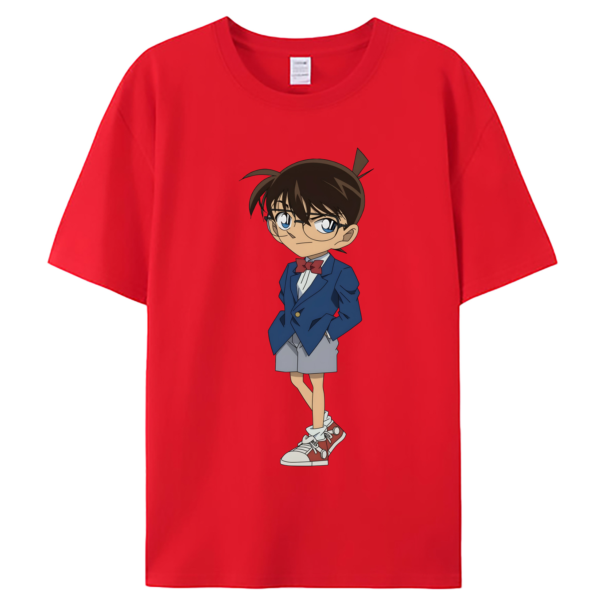 （画像用） 名探偵コナン 江戸川 コナン Detective Conan Conan Edogawa 綿100％ メンズ半袖Tシャツ｜肌触りやわらか＆通気性