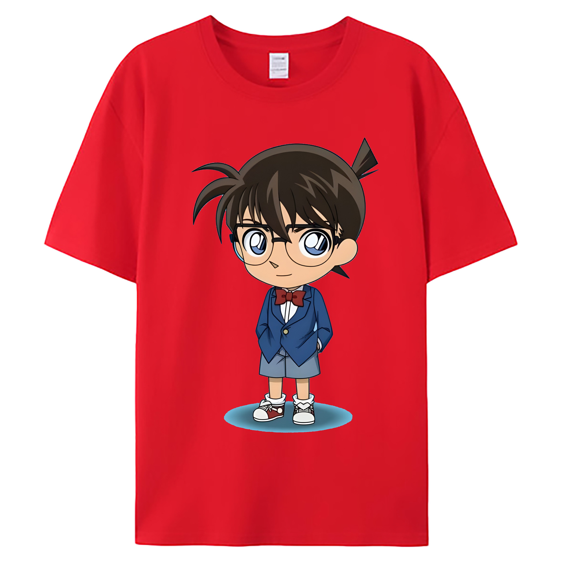 （画像用） 名探偵コナン 江戸川 コナン Detective Conan Conan Edogawa 綿100％ メンズ半袖Tシャツ｜肌触りやわらか＆通気性