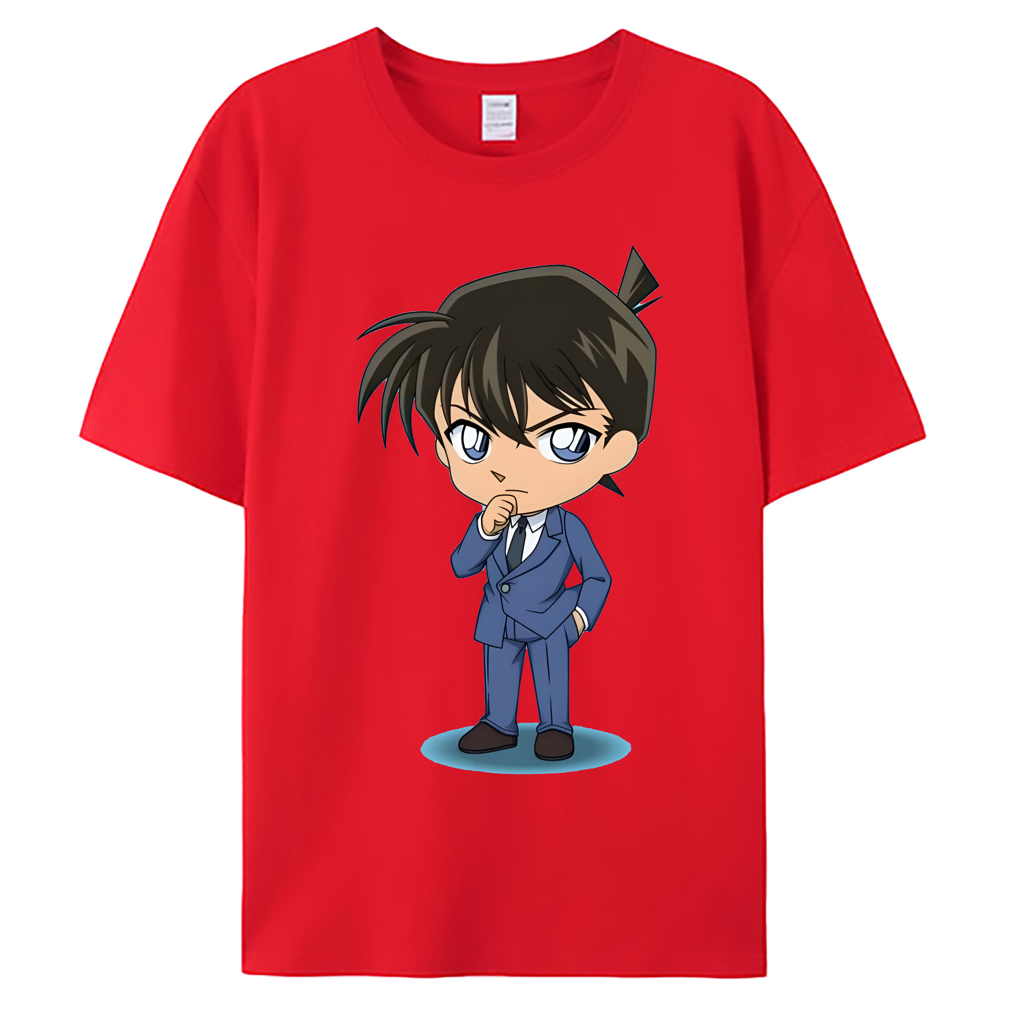 （画像用） 名探偵コナン 江戸川 コナン Detective Conan Conan Edogawa 綿100％ メンズ半袖Tシャツ｜肌触りやわらか＆通気性