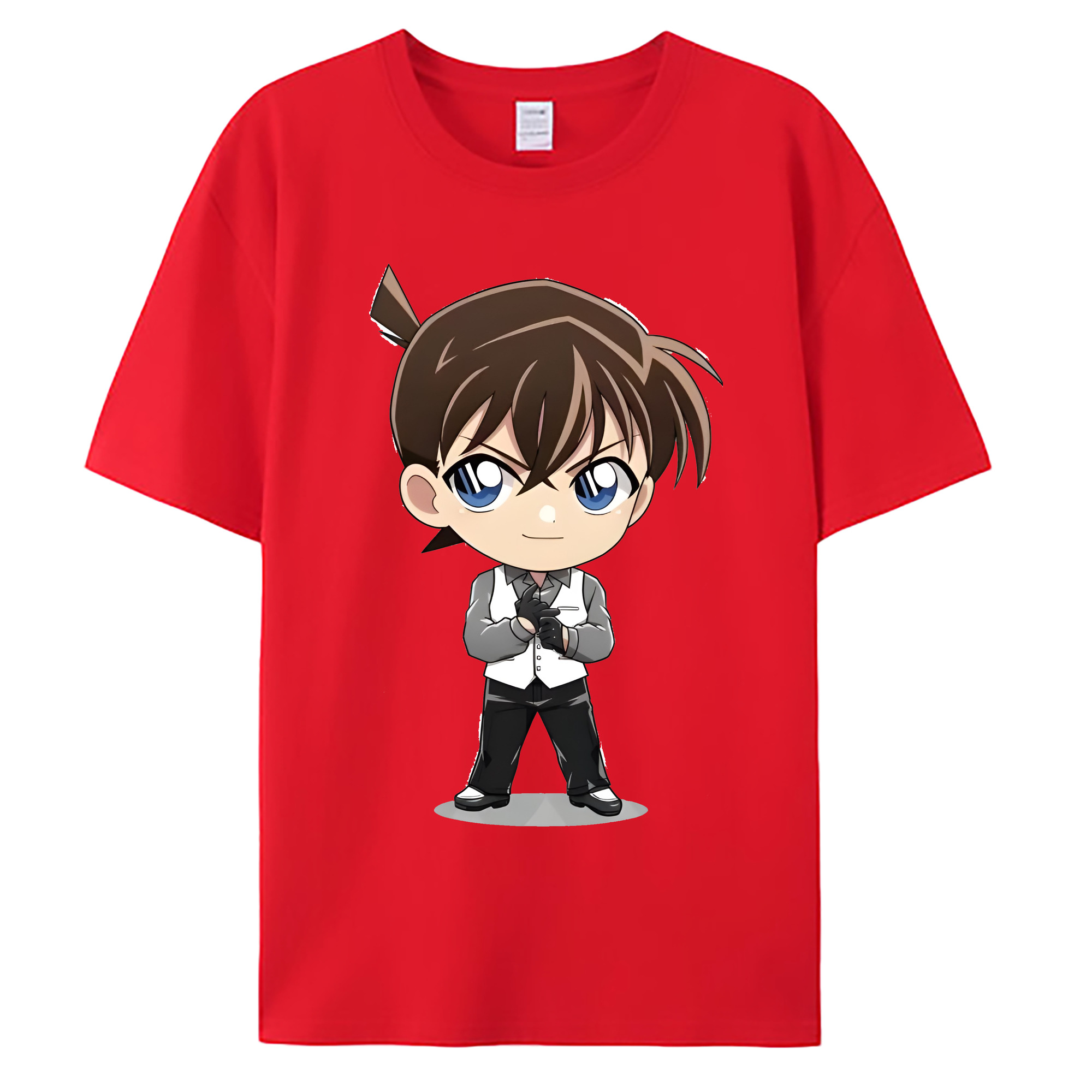 （画像用） 名探偵コナン 江戸川 コナン Detective Conan Conan Edogawa 綿100％ メンズ半袖Tシャツ｜肌触りやわらか＆通気性