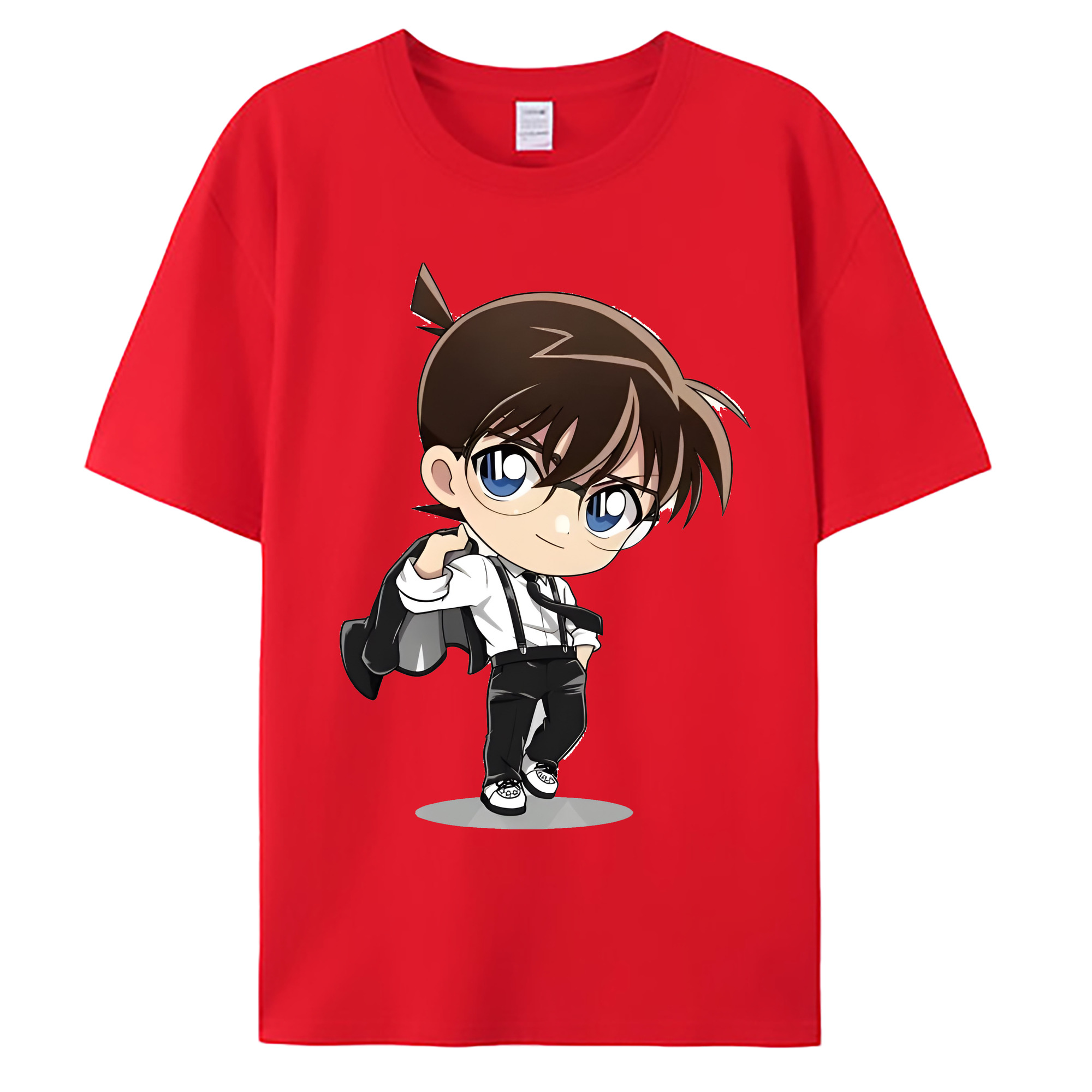 （画像用） 名探偵コナン 江戸川 コナン Detective Conan Conan Edogawa 綿100％ メンズ半袖Tシャツ｜肌触りやわらか＆通気性