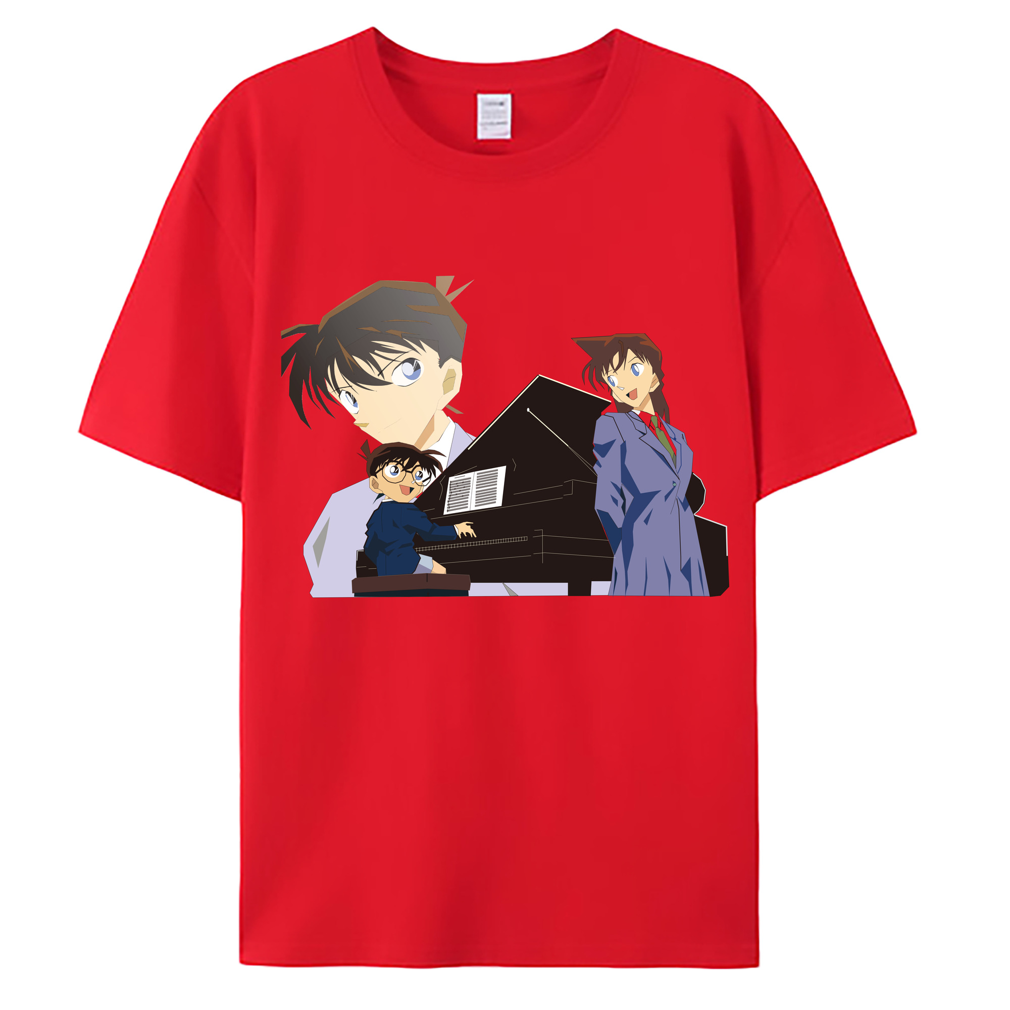 （画像用） 名探偵コナン 毛利 蘭 もうり らん、モーリ ラン Detective Conan Rachel Moore 綿100％ メンズ半袖Tシャツ｜肌触りやわらか＆通気性