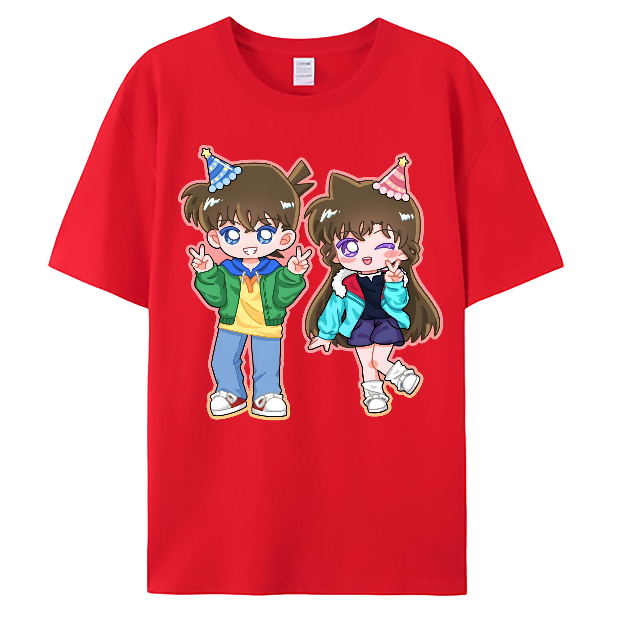（画像用） 名探偵コナン 毛利 蘭 もうり らん、モーリ ラン Detective Conan Rachel Moore 綿100％ メンズ半袖Tシャツ｜肌触りやわらか＆通気性
