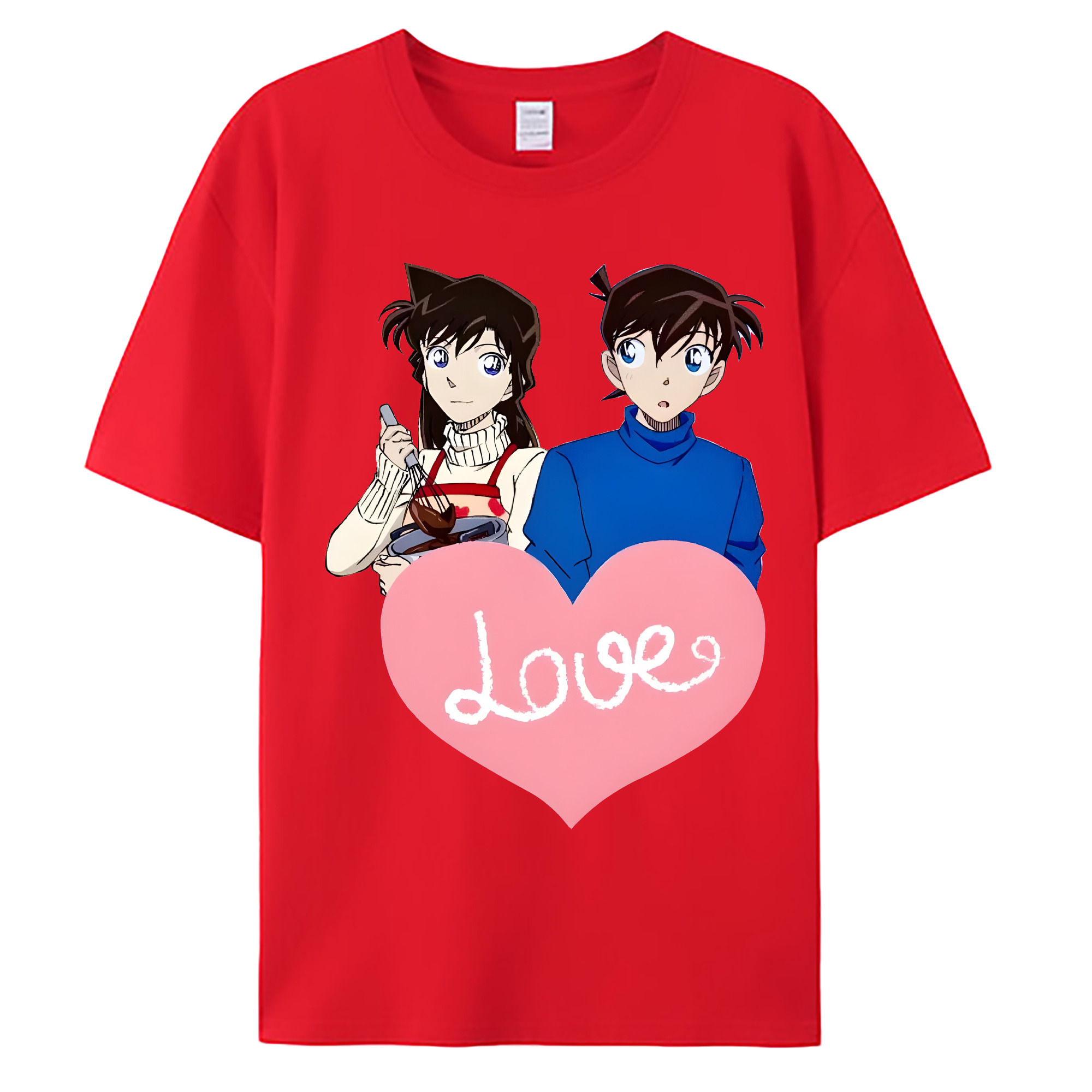（画像用） 名探偵コナン 毛利 蘭 もうり らん、モーリ ラン Detective Conan Rachel Moore 綿100％ メンズ半袖Tシャツ｜肌触りやわらか＆通気性