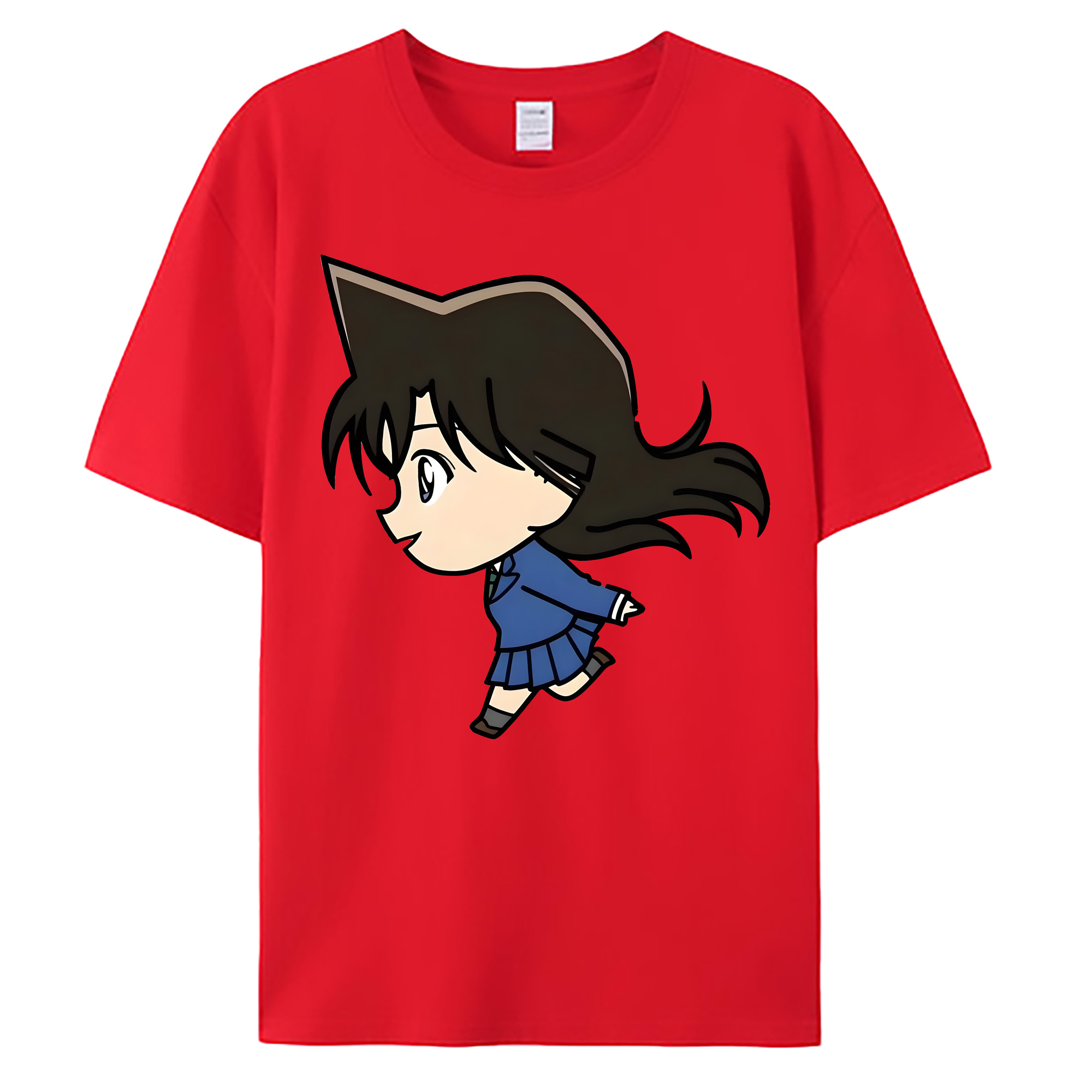 （画像用） 名探偵コナン 毛利 蘭 もうり らん、モーリ ラン Detective Conan Rachel Moore 綿100％ メンズ半袖Tシャツ｜肌触りやわらか＆通気性