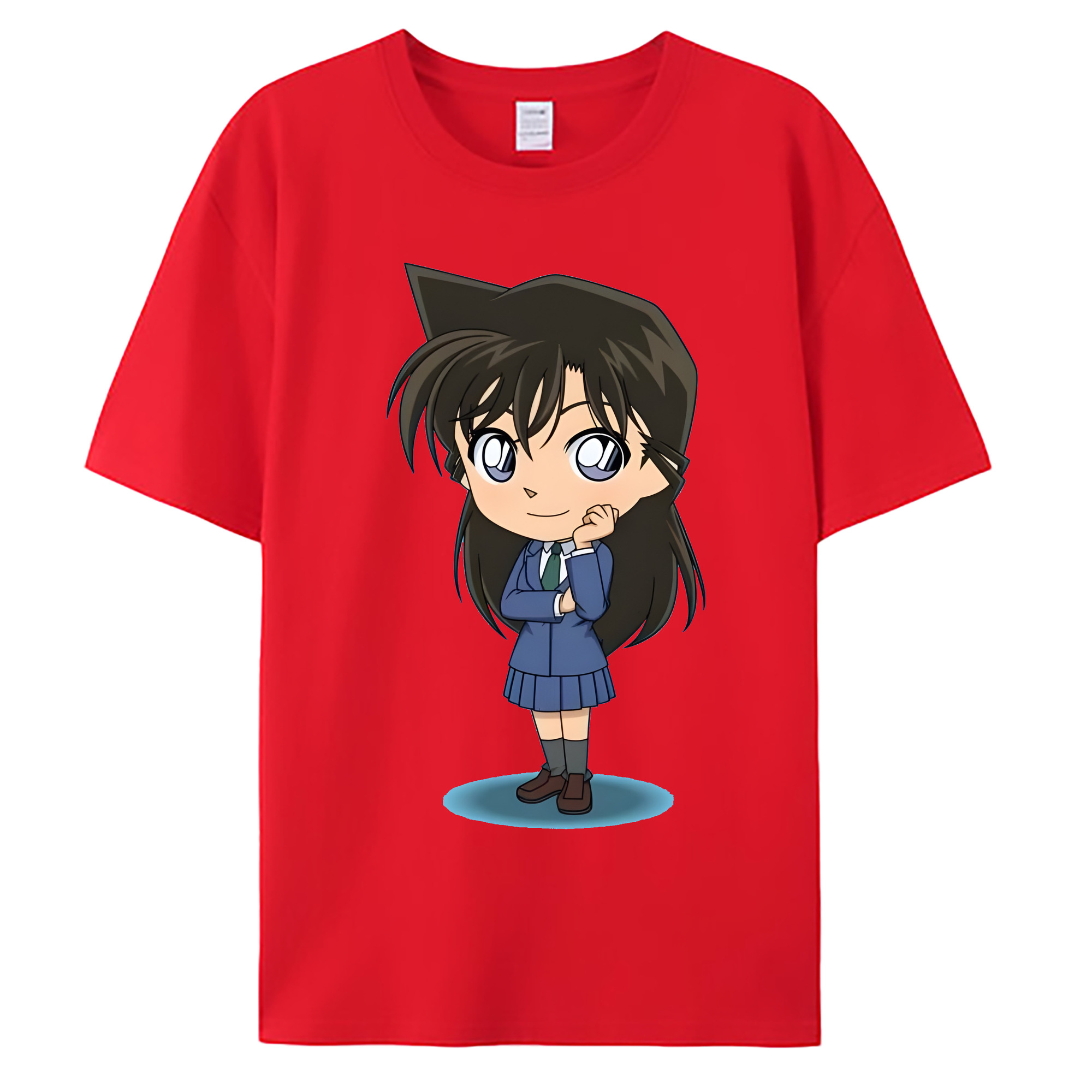 （画像用） 名探偵コナン 毛利 蘭 もうり らん、モーリ ラン Detective Conan Rachel Moore 綿100％ メンズ半袖Tシャツ｜肌触りやわらか＆通気性