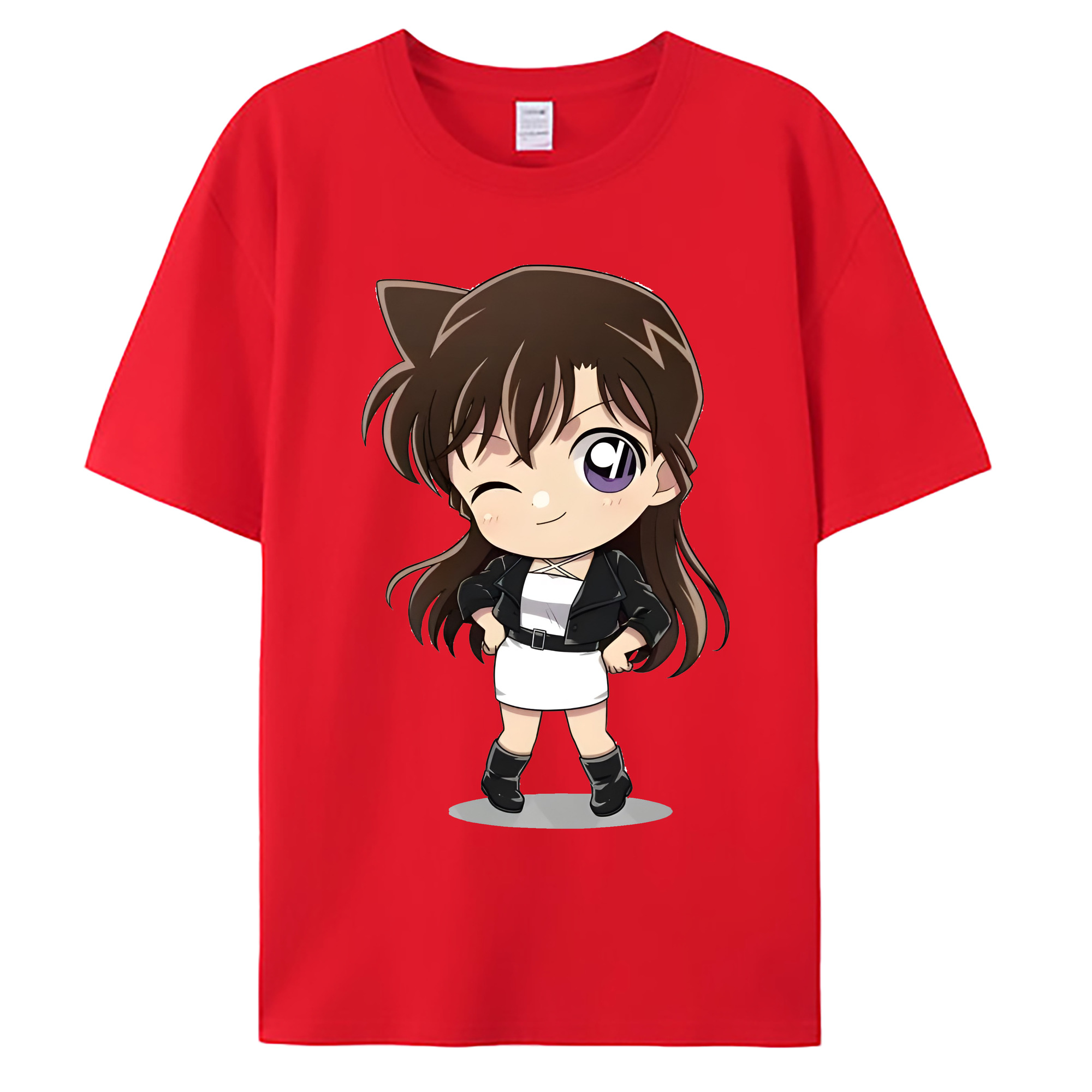 （画像用） 名探偵コナン 毛利 蘭 もうり らん、モーリ ラン Detective Conan Rachel Moore 綿100％ メンズ半袖Tシャツ｜肌触りやわらか＆通気性