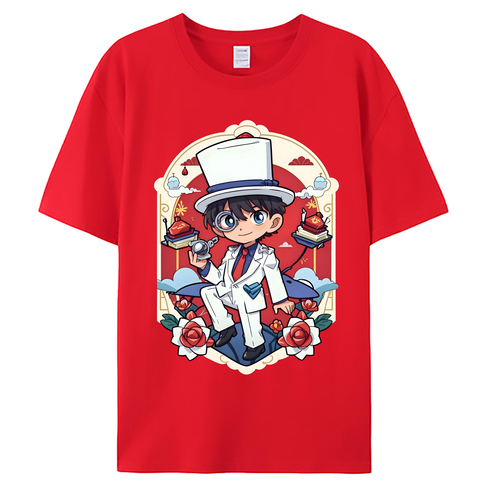 （画像用） 名探偵コナン くろば かいと Detective Conan Kuroba Kaito 綿100％ メンズ半袖Tシャツ｜肌触りやわらか＆通気性