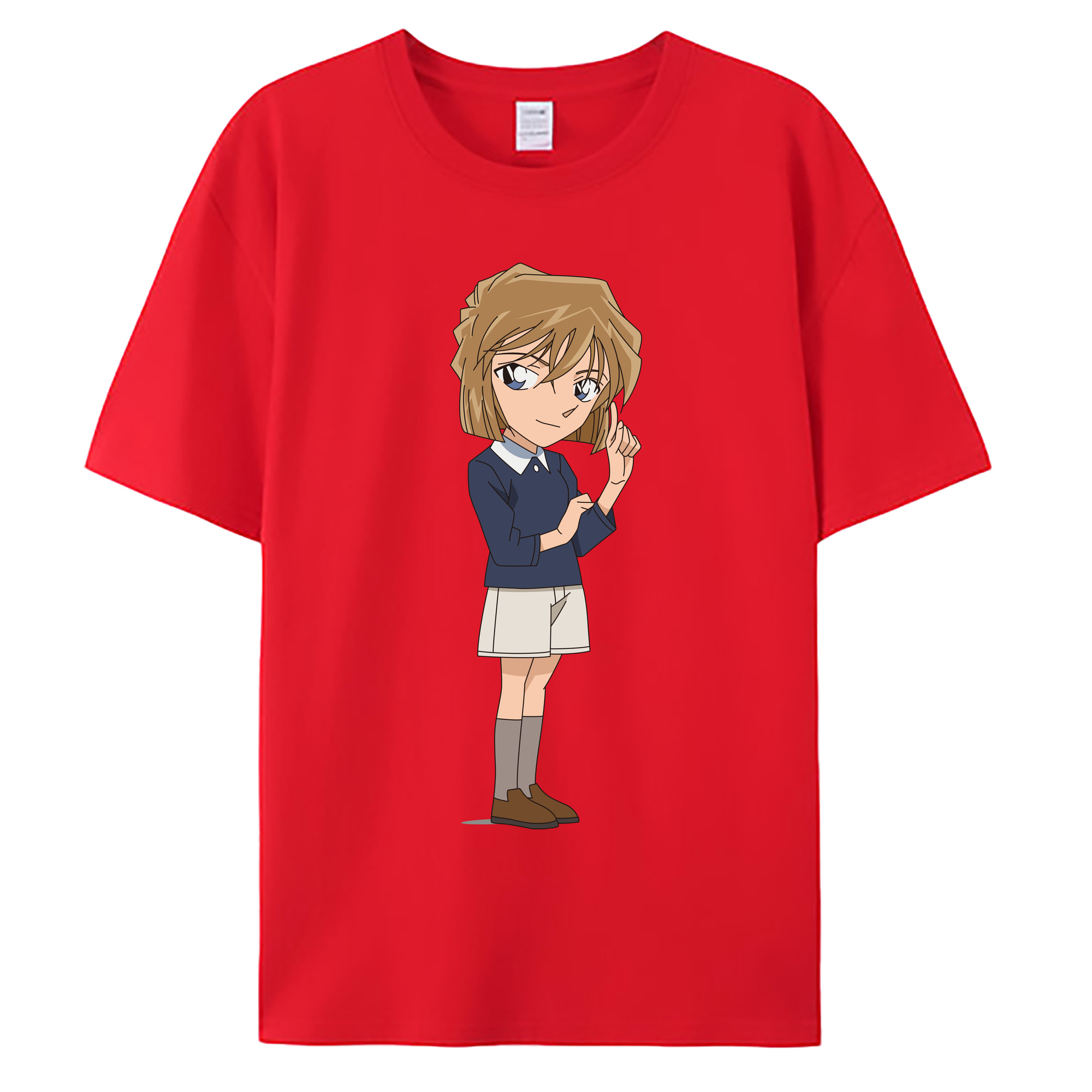 （画像用） 名探偵コナン 灰原 哀 はいばら あい Detective Conan Anita Hailey、Vi Graythorn Haibara Ai 綿100％ メンズ半袖Tシャツ｜肌触りやわらか＆通気性