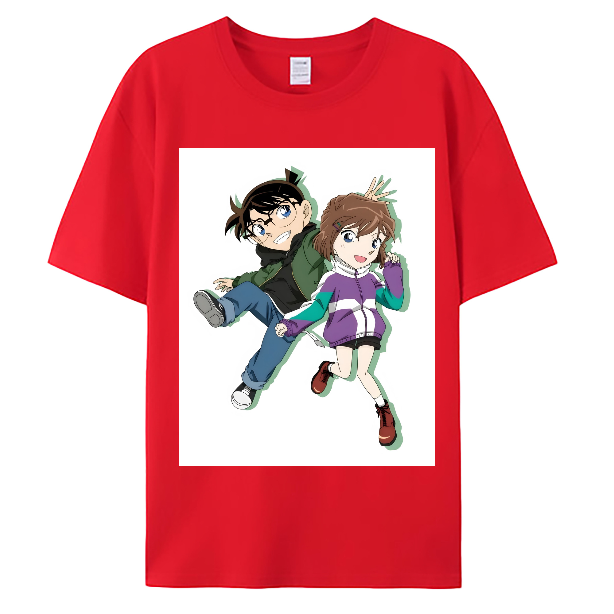 （画像用） 名探偵コナン 灰原 哀 はいばら あい Detective Conan Anita Hailey、Vi Graythorn Haibara Ai 綿100％ メンズ半袖Tシャツ｜肌触りやわらか＆通気性