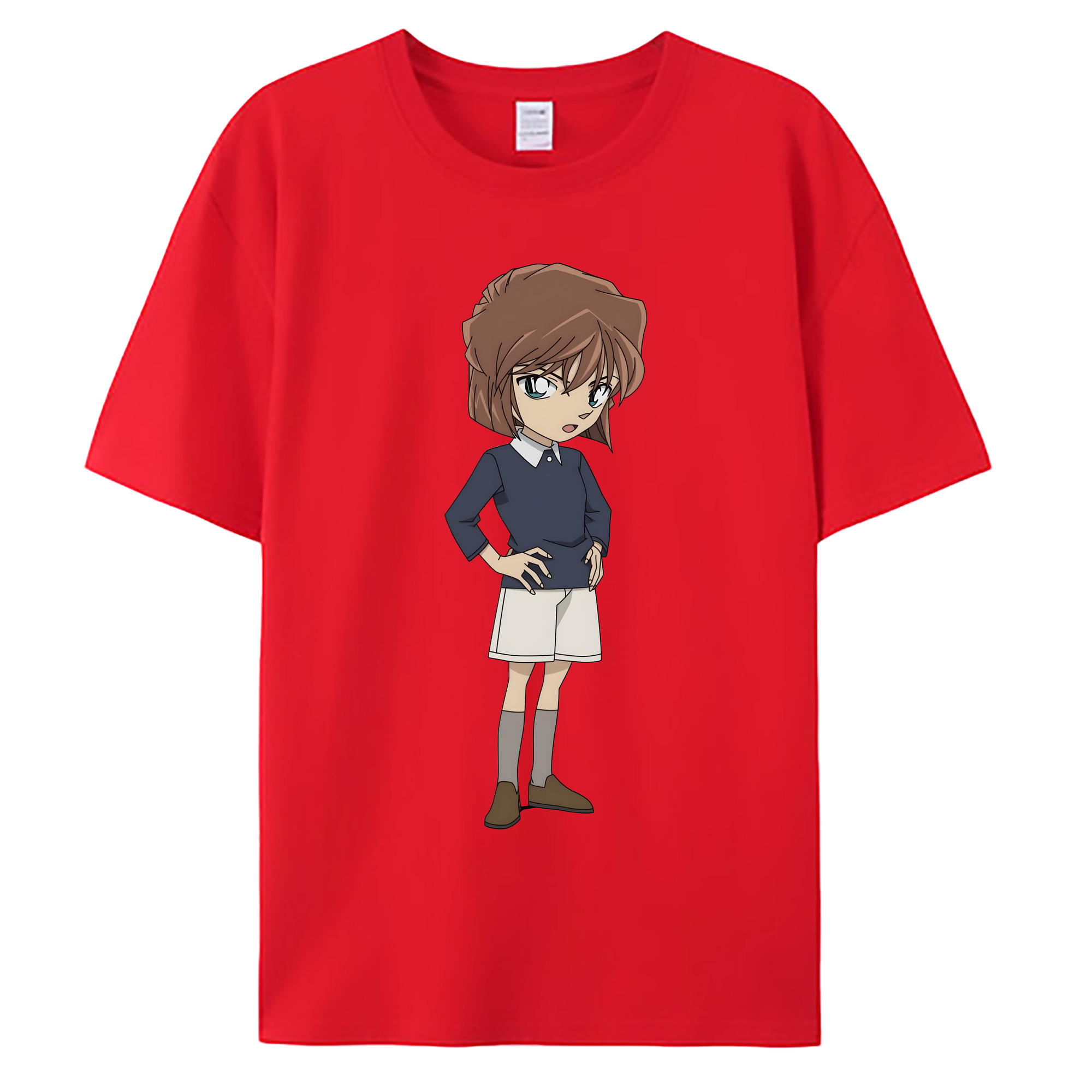 （画像用） 名探偵コナン 灰原 哀 はいばら あい Detective Conan Anita Hailey、Vi Graythorn Haibara Ai 綿100％ メンズ半袖Tシャツ｜肌触りやわらか＆通気性