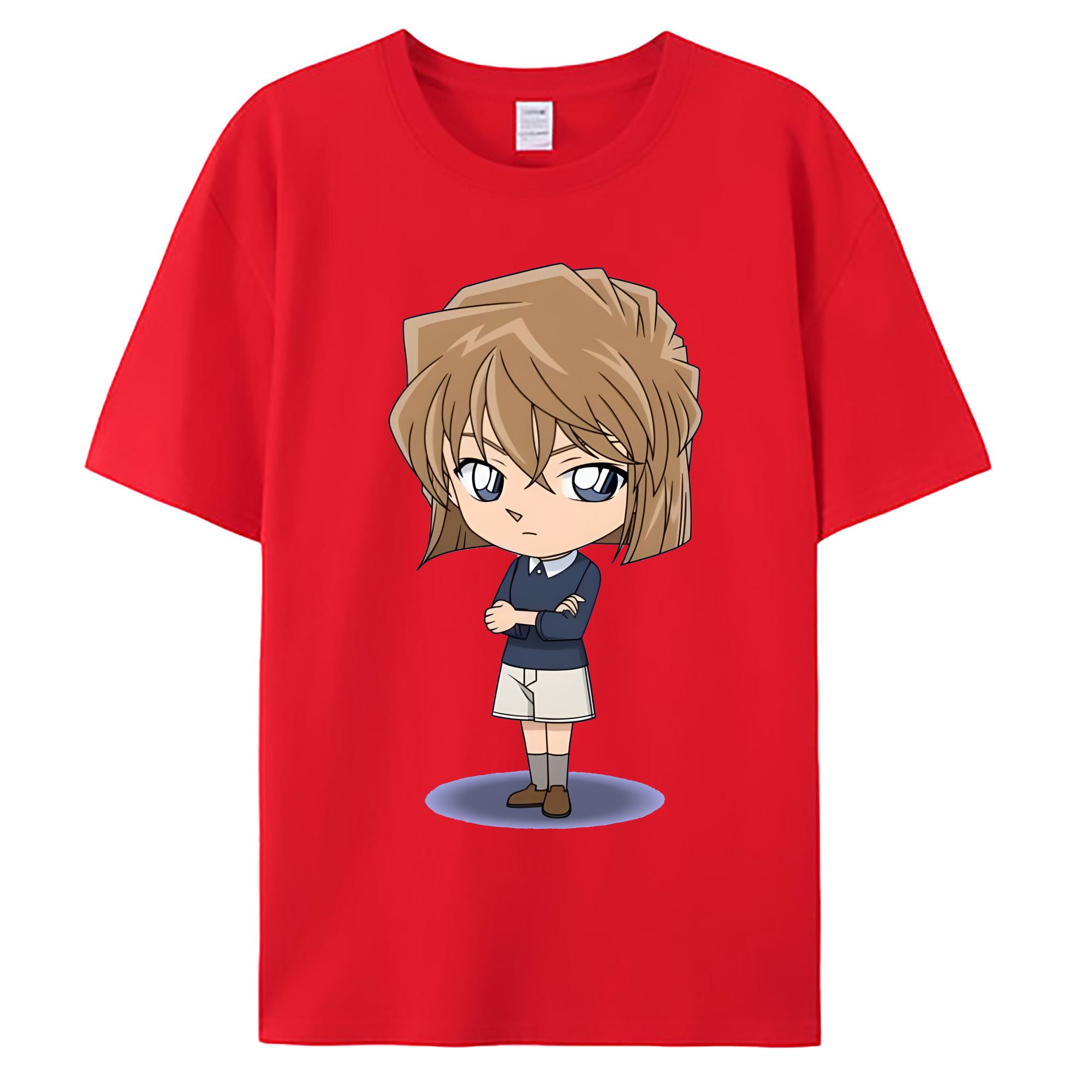 （画像用） 名探偵コナン 灰原 哀 はいばら あい Detective Conan Anita Hailey、Vi Graythorn Haibara Ai 綿100％ メンズ半袖Tシャツ｜肌触りやわらか＆通気性