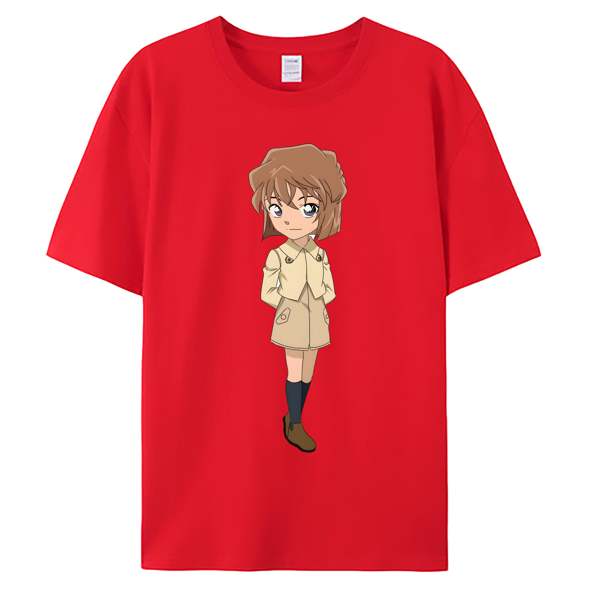 （画像用） 名探偵コナン 灰原 哀 はいばら あい Detective Conan Anita Hailey、Vi Graythorn Haibara Ai 綿100％ メンズ半袖Tシャツ｜肌触りやわらか＆通気性