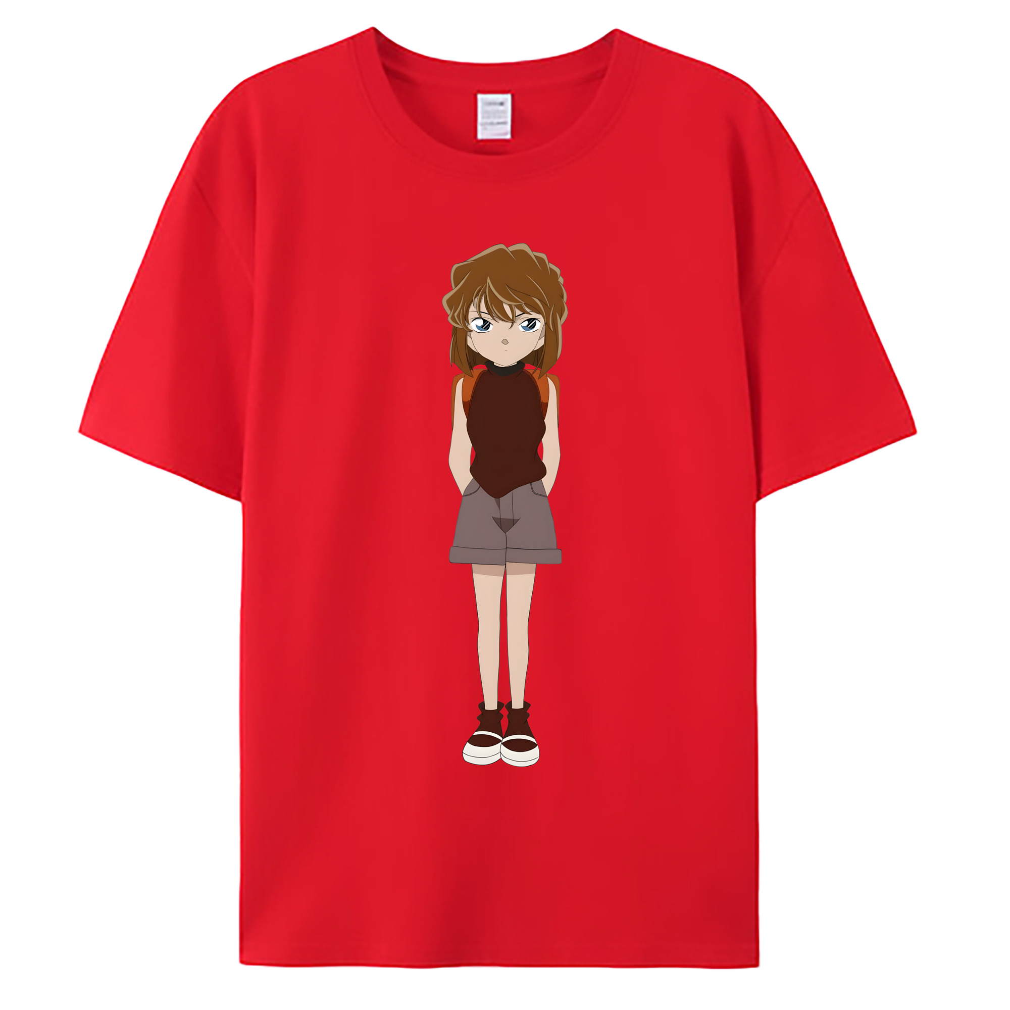 （画像用） 名探偵コナン 灰原 哀 はいばら あい Detective Conan Anita Hailey、Vi Graythorn Haibara Ai 綿100％ メンズ半袖Tシャツ｜肌触りやわらか＆通気性