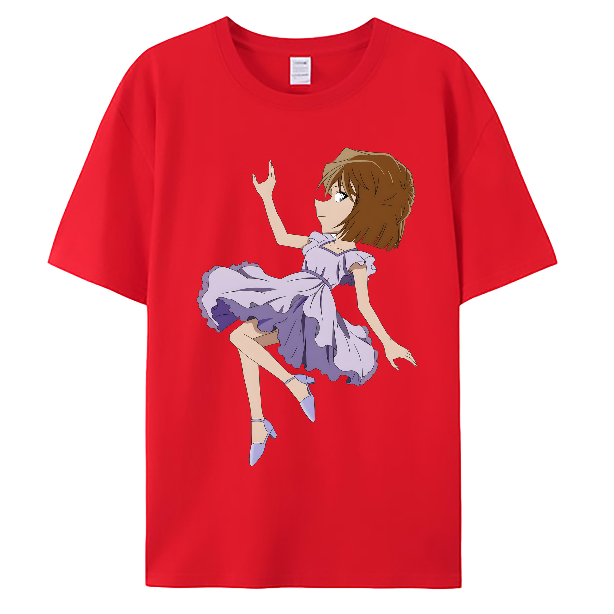 （画像用） 名探偵コナン 灰原 哀 はいばら あい Detective Conan Anita Hailey、Vi Graythorn Haibara Ai 綿100％ メンズ半袖Tシャツ｜肌触りやわらか＆通気性