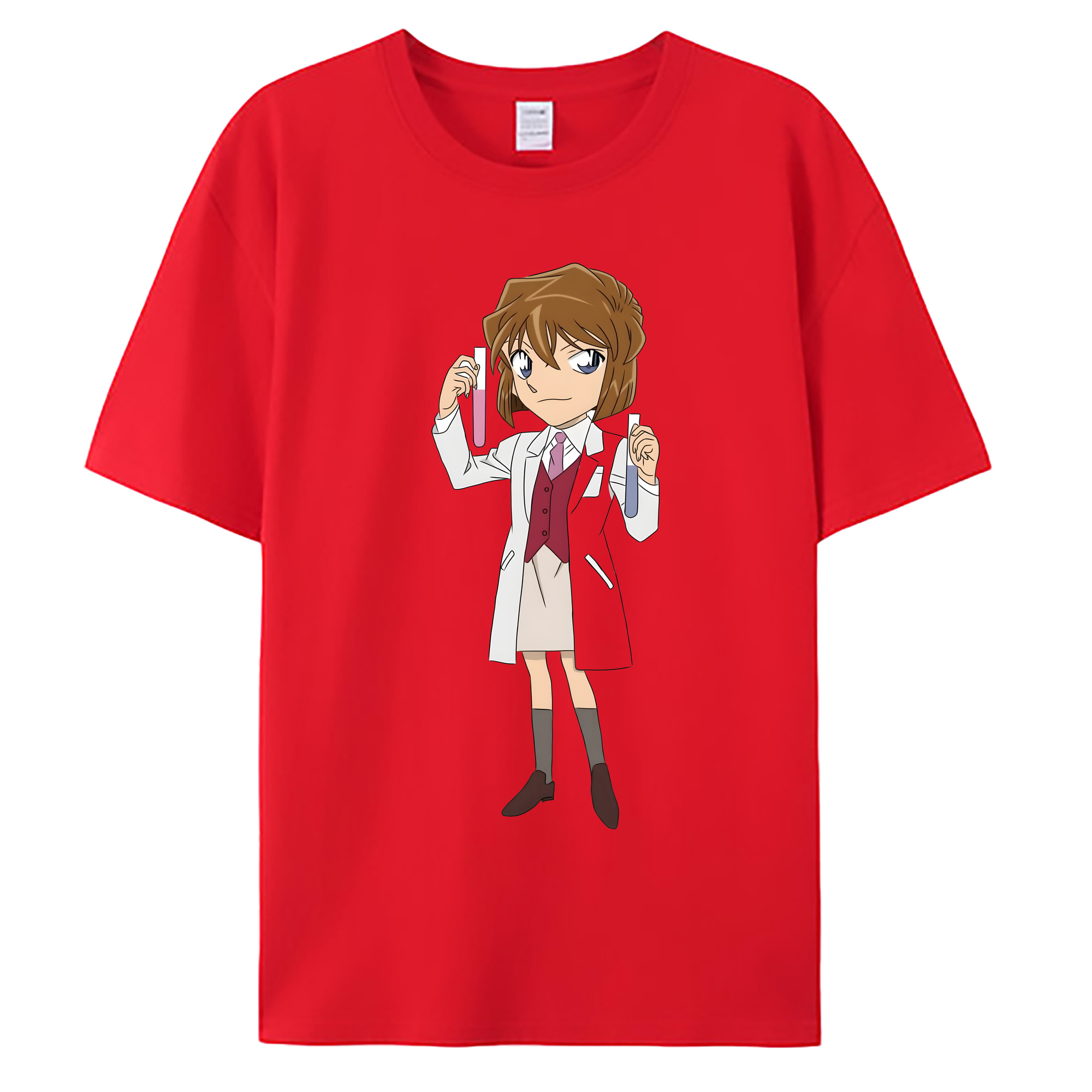 （画像用） 名探偵コナン 灰原 哀 はいばら あい Detective Conan Anita Hailey、Vi Graythorn Haibara Ai 綿100％ メンズ半袖Tシャツ｜肌触りやわらか＆通気性
