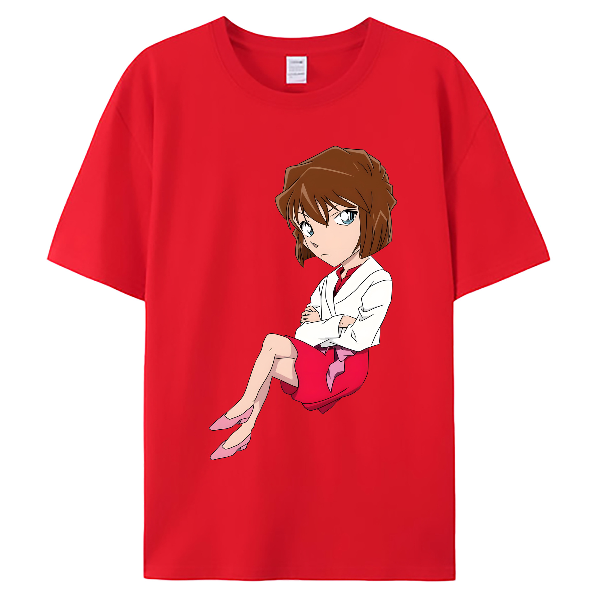 （画像用） 名探偵コナン 灰原 哀 はいばら あい Detective Conan Anita Hailey、Vi Graythorn Haibara Ai 綿100％ メンズ半袖Tシャツ｜肌触りやわらか＆通気性