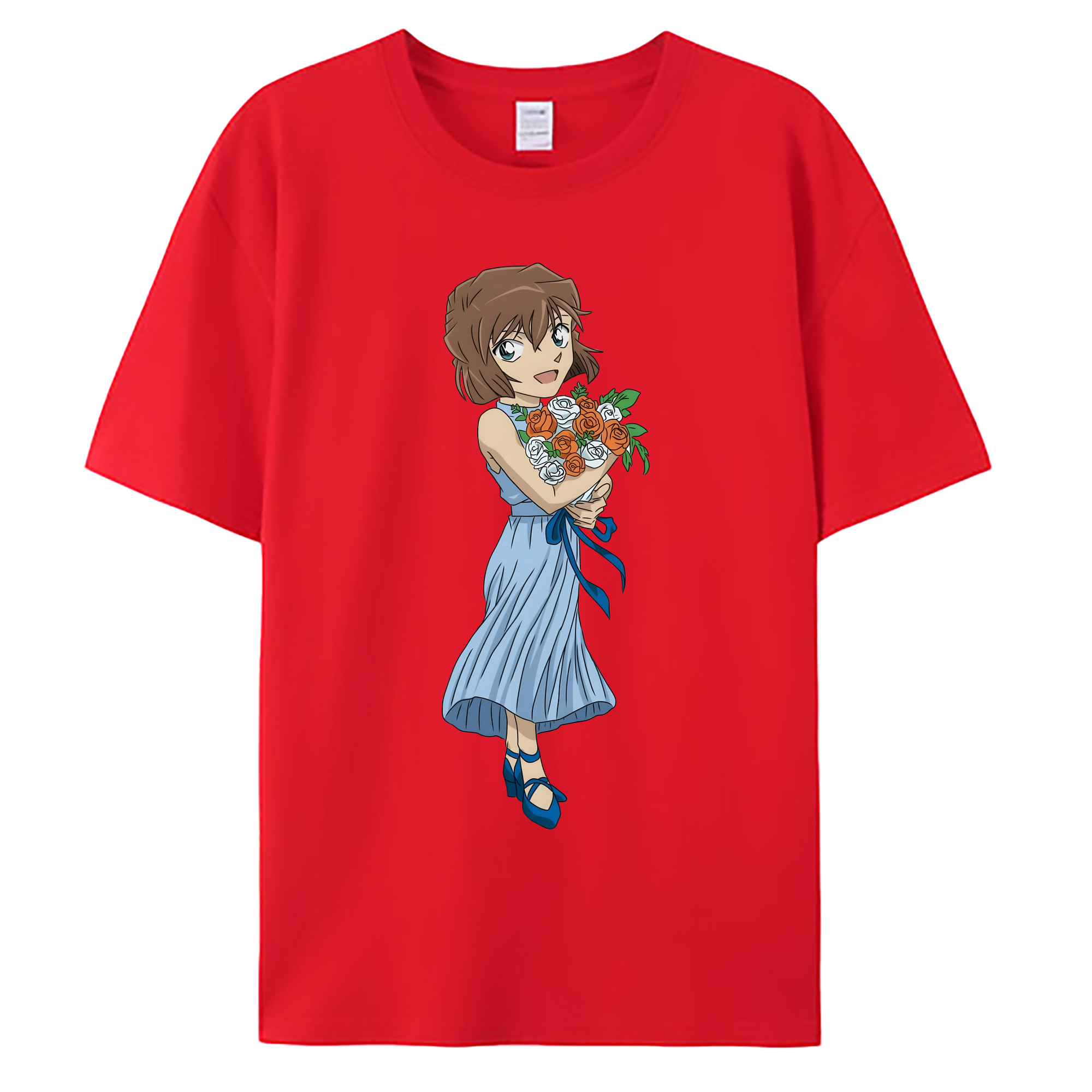 （画像用） 名探偵コナン 灰原 哀 はいばら あい Detective Conan Anita Hailey、Vi Graythorn Haibara Ai 綿100％ メンズ半袖Tシャツ｜肌触りやわらか＆通気性