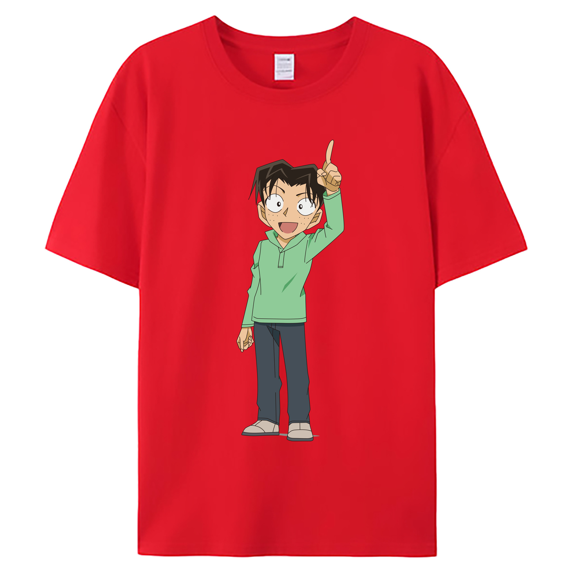 （画像用） 名探偵コナン 円谷 光彦 つぶらや みつひこ Detective Conan Mitch Tennyson 綿100％ メンズ半袖Tシャツ｜肌触りやわらか＆通気性