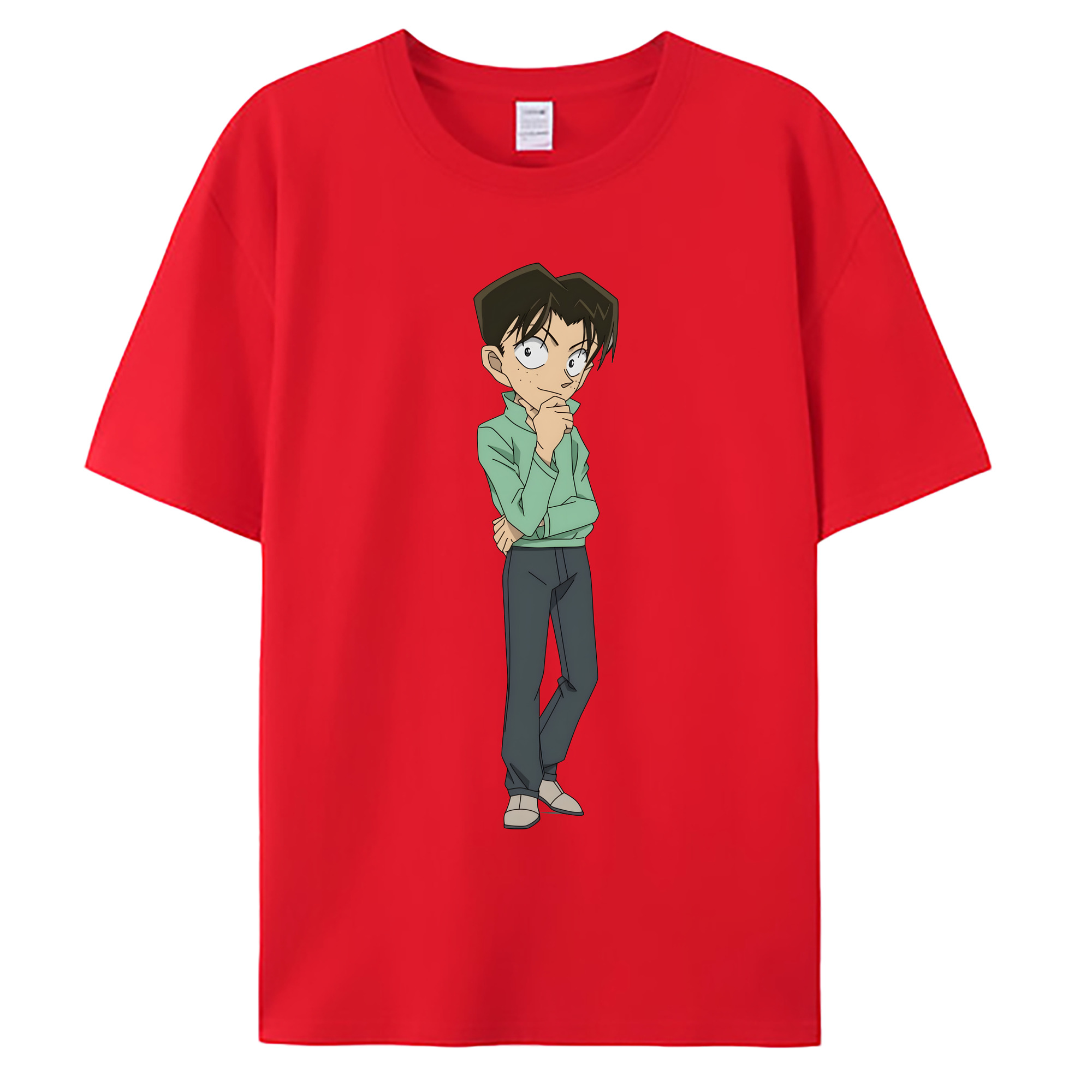 （画像用） 名探偵コナン 円谷 光彦 つぶらや みつひこ Detective Conan Mitch Tennyson 綿100％ メンズ半袖Tシャツ｜肌触りやわらか＆通気性