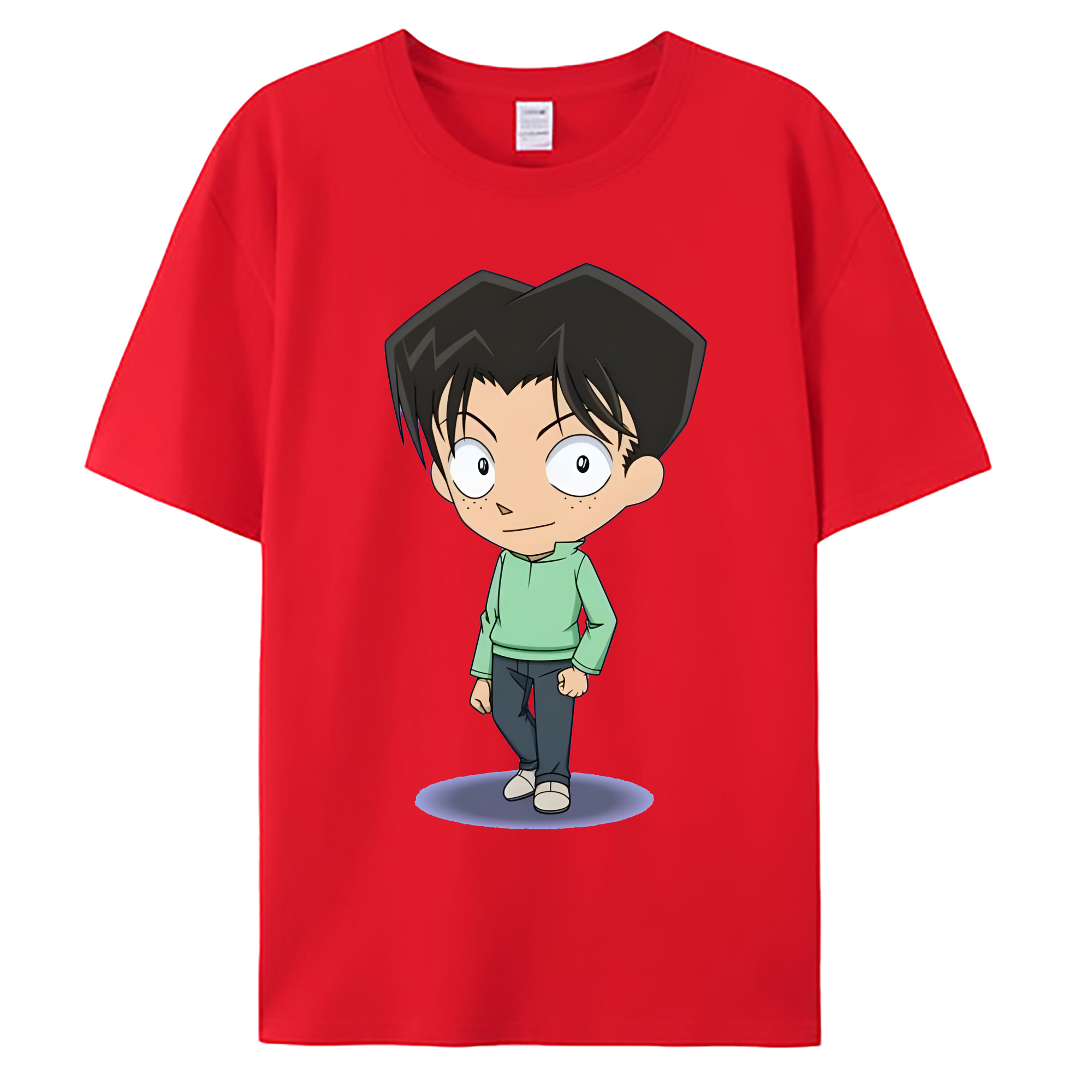 （画像用） 名探偵コナン 円谷 光彦 つぶらや みつひこ Detective Conan Mitch Tennyson 綿100％ メンズ半袖Tシャツ｜肌触りやわらか＆通気性
