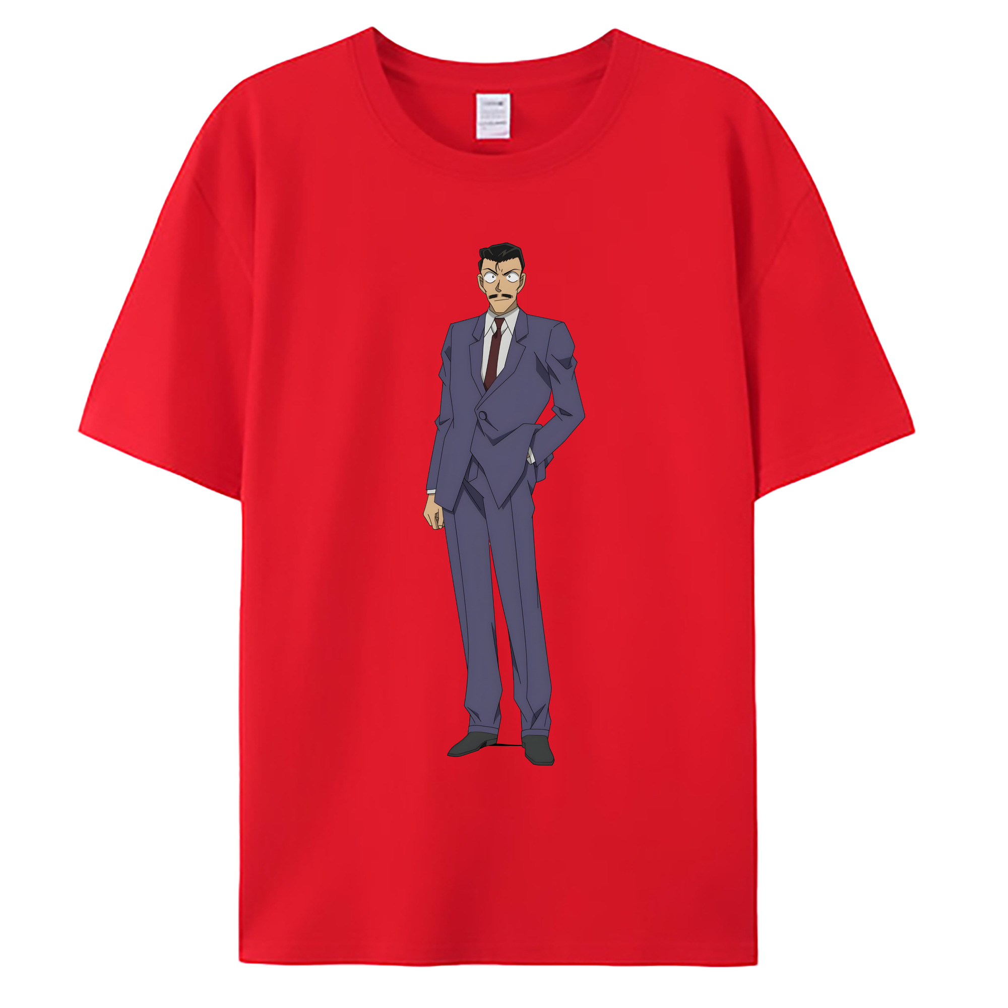 （画像用） 名探偵コナン 毛利 小五郎 もうり こごろう Detective Conan 綿100％ メンズ半袖Tシャツ｜肌触りやわらか＆通気性