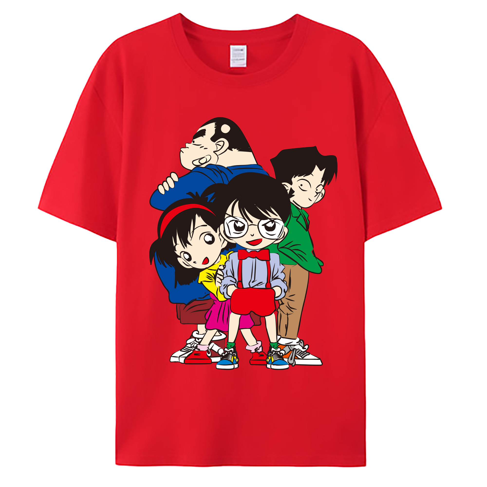 （画像用） 名探偵コナン Detective Conan 綿100％ メンズ半袖Tシャツ｜肌触りやわらか＆通気性