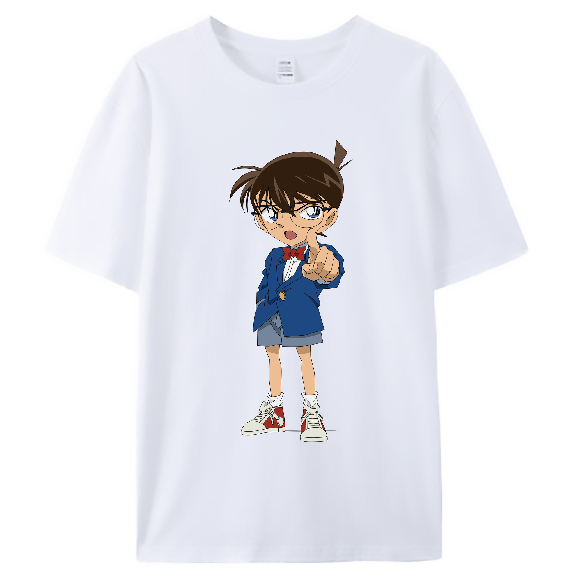（画像用） 名探偵コナン 江戸川 コナン Detective Conan Conan Edogawa 綿100％ メンズ半袖Tシャツ｜肌触りやわらか＆通気性