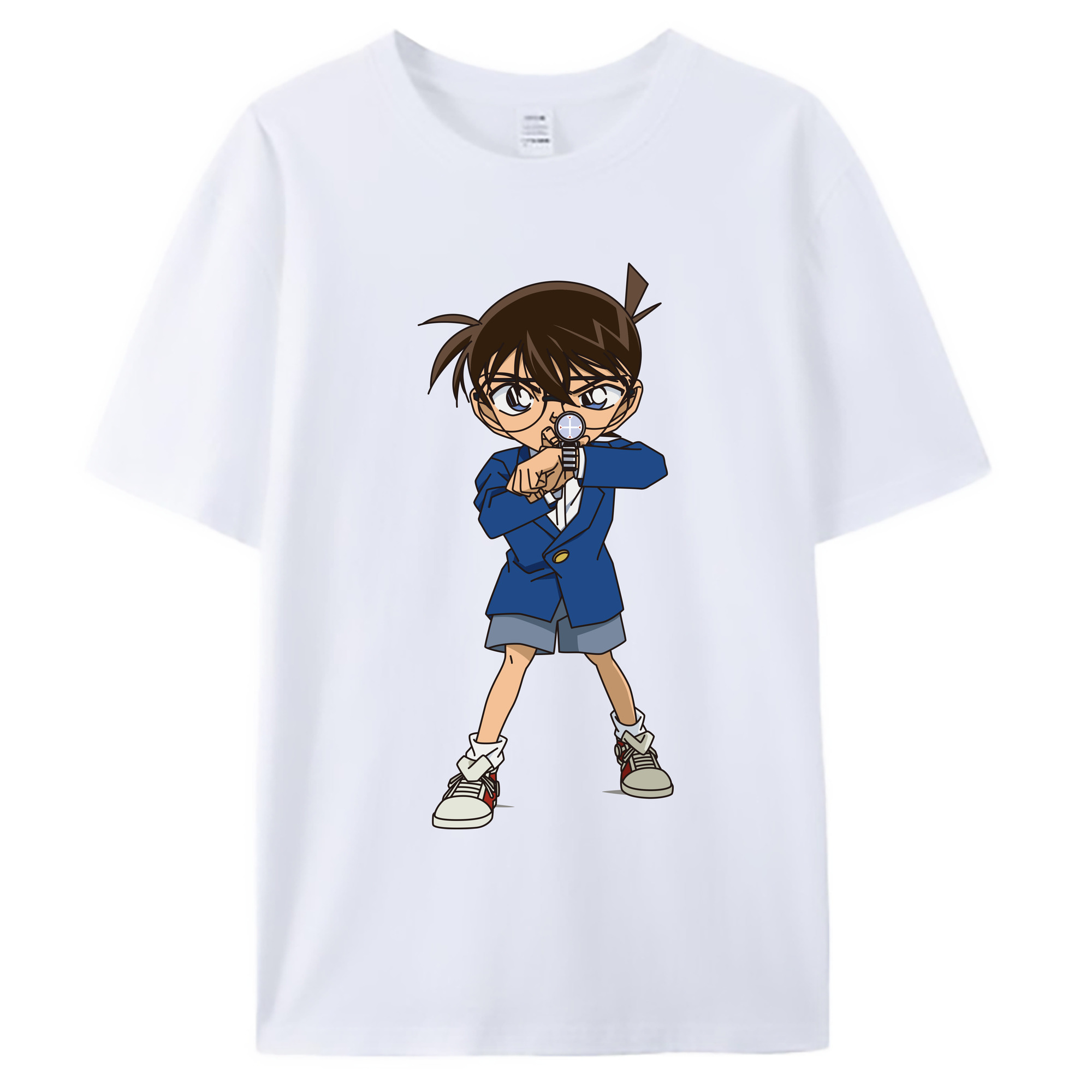 （画像用） 名探偵コナン 江戸川 コナン Detective Conan Conan Edogawa 綿100％ メンズ半袖Tシャツ｜肌触りやわらか＆通気性