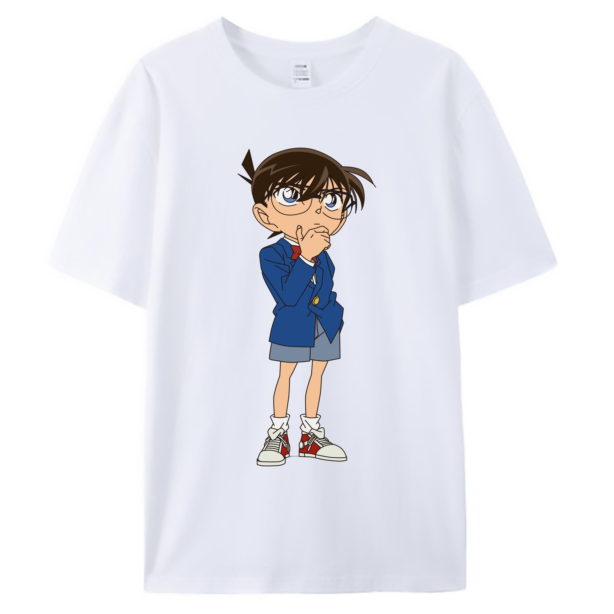 （画像用） 名探偵コナン 江戸川 コナン Detective Conan Conan Edogawa 綿100％ メンズ半袖Tシャツ｜肌触りやわらか＆通気性