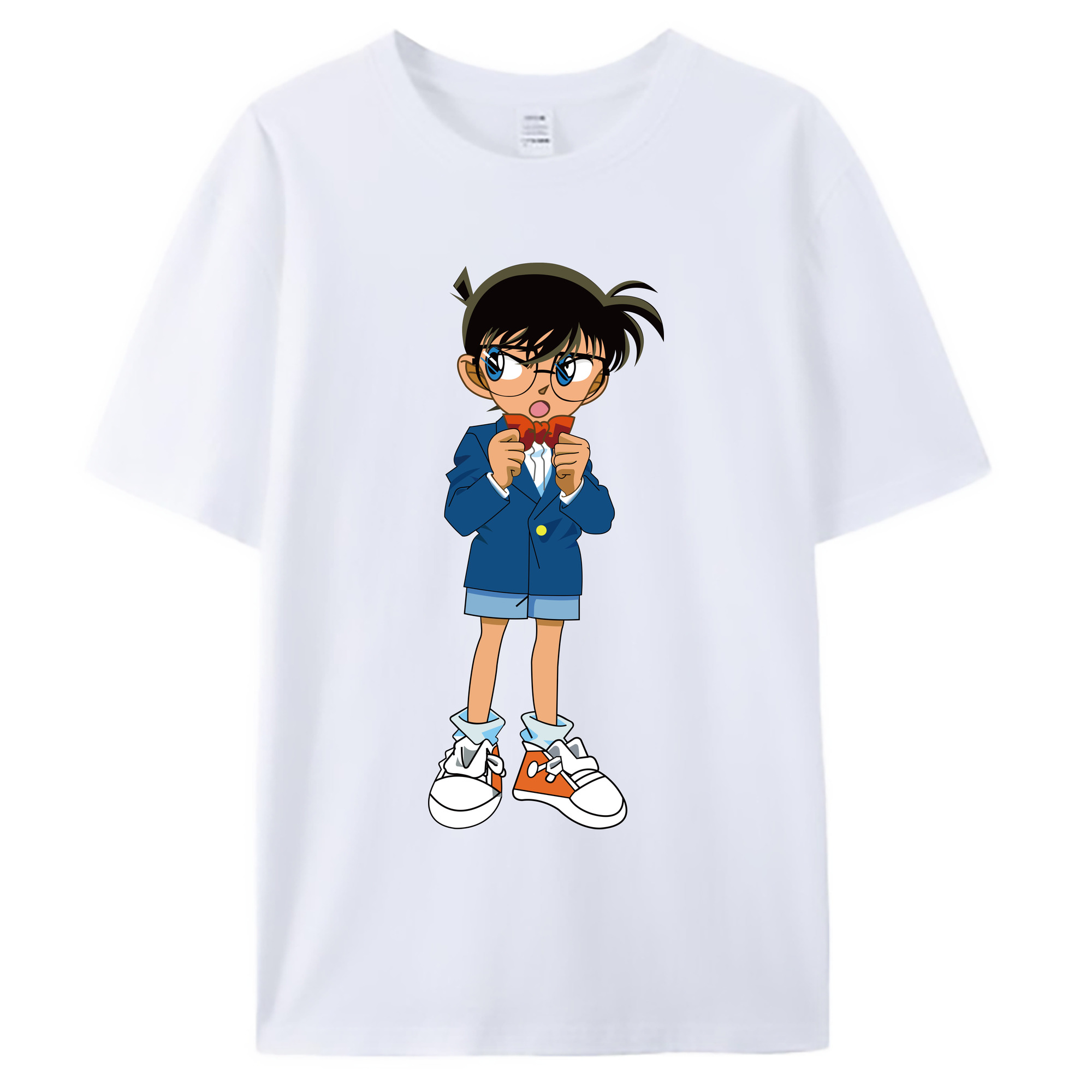 （画像用） 名探偵コナン 江戸川 コナン Detective Conan Conan Edogawa 綿100％ メンズ半袖Tシャツ｜肌触りやわらか＆通気性