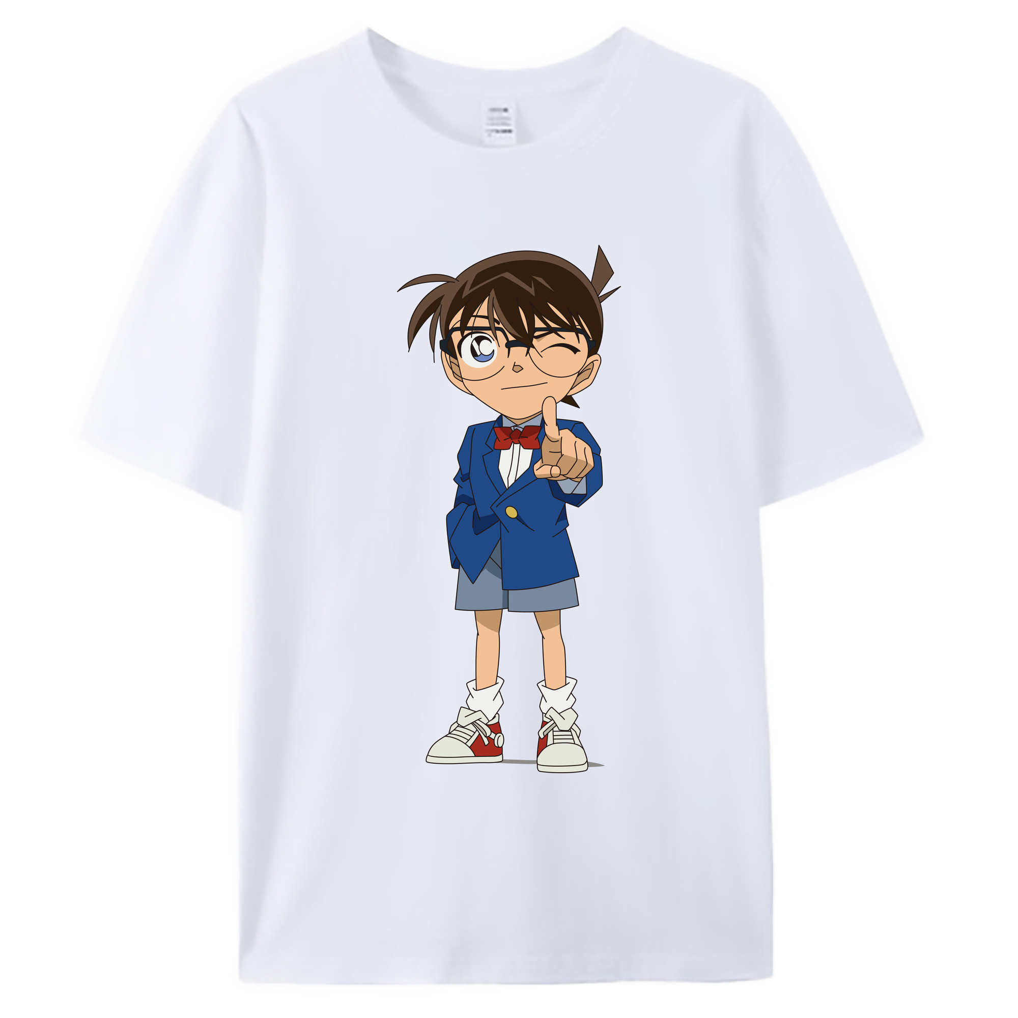 （画像用） 名探偵コナン 江戸川 コナン Detective Conan Conan Edogawa 綿100％ メンズ半袖Tシャツ｜肌触りやわらか＆通気性