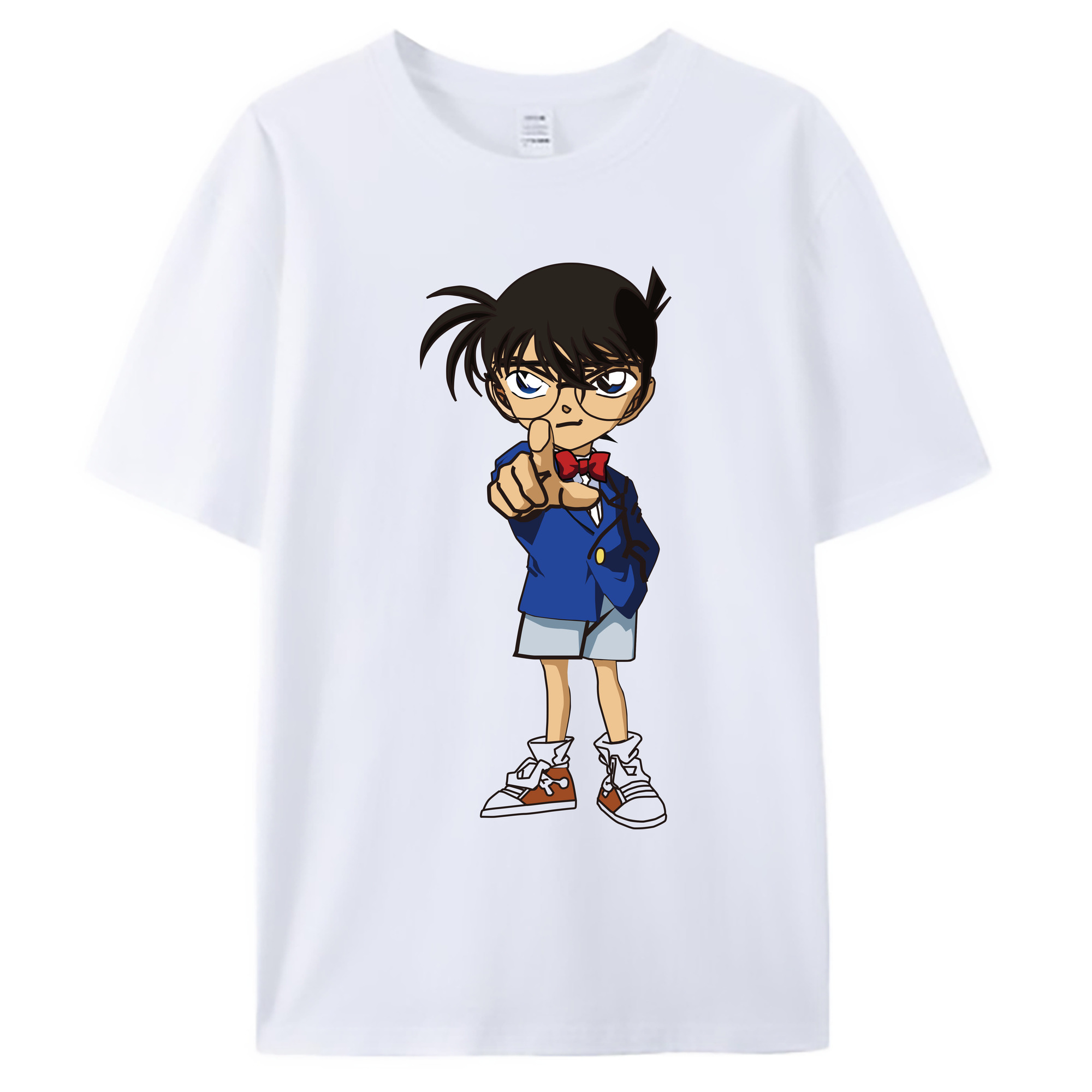 （画像用） 名探偵コナン 江戸川 コナン Detective Conan Conan Edogawa 綿100％ メンズ半袖Tシャツ｜肌触りやわらか＆通気性