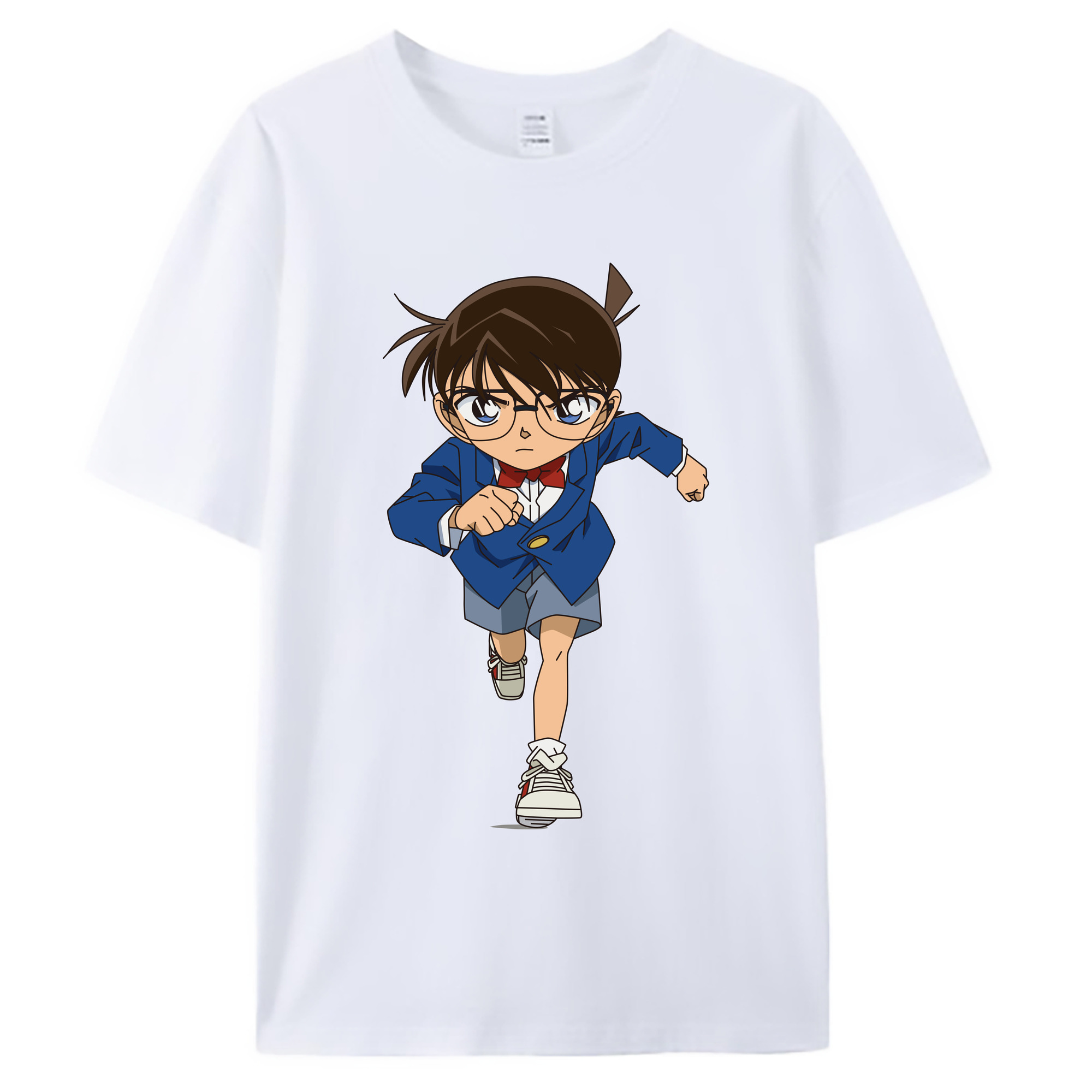 （画像用） 名探偵コナン 江戸川 コナン Detective Conan Conan Edogawa 綿100％ メンズ半袖Tシャツ｜肌触りやわらか＆通気性