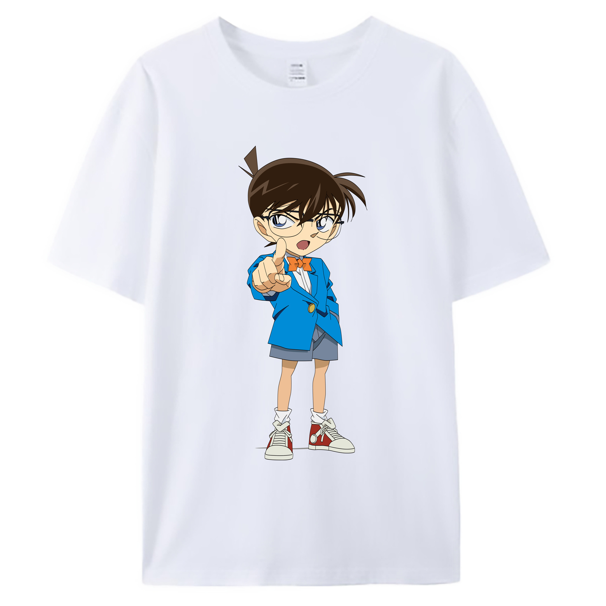 （画像用） 名探偵コナン 江戸川 コナン Detective Conan Conan Edogawa 綿100％ メンズ半袖Tシャツ｜肌触りやわらか＆通気性