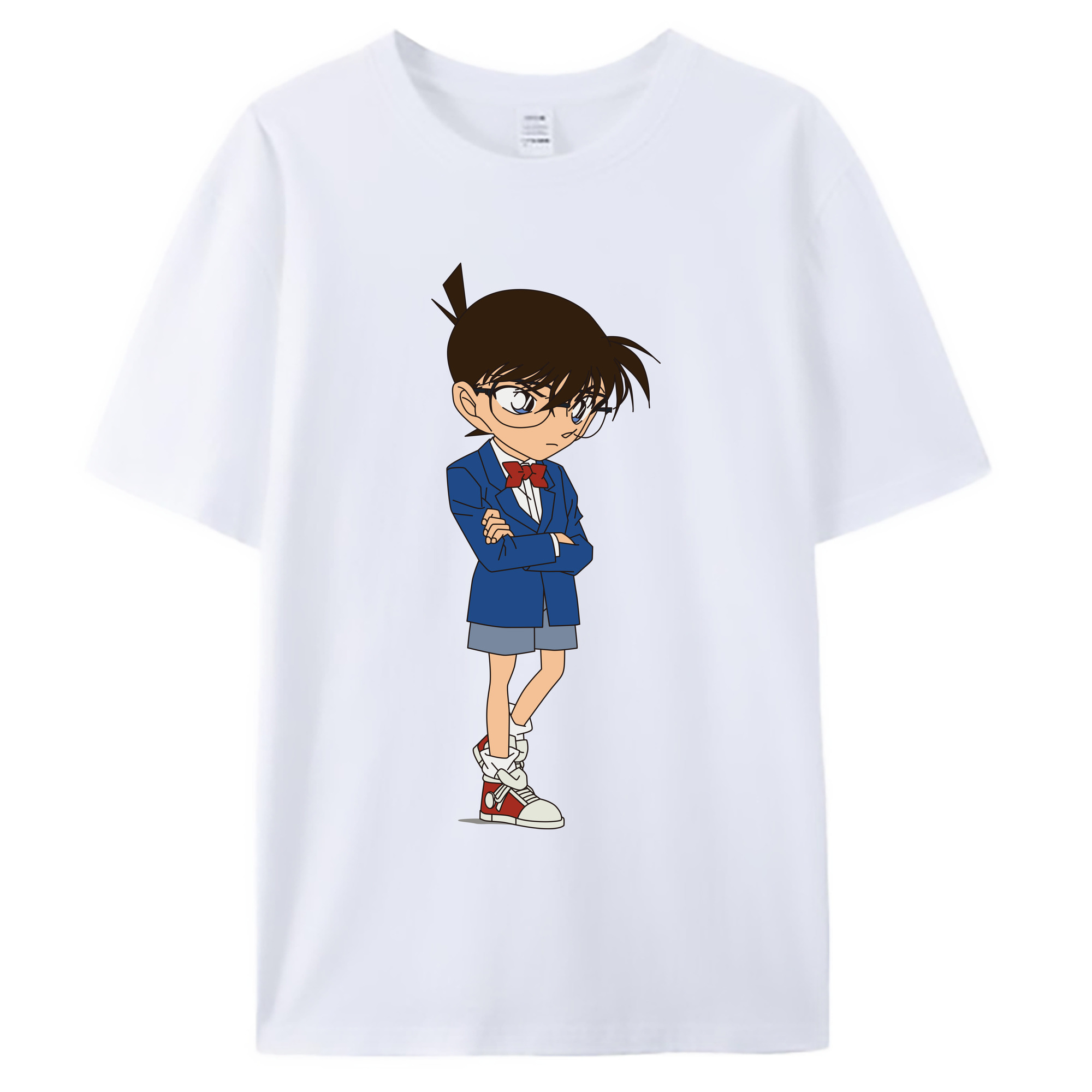 （画像用） 名探偵コナン 江戸川 コナン Detective Conan Conan Edogawa 綿100％ メンズ半袖Tシャツ｜肌触りやわらか＆通気性