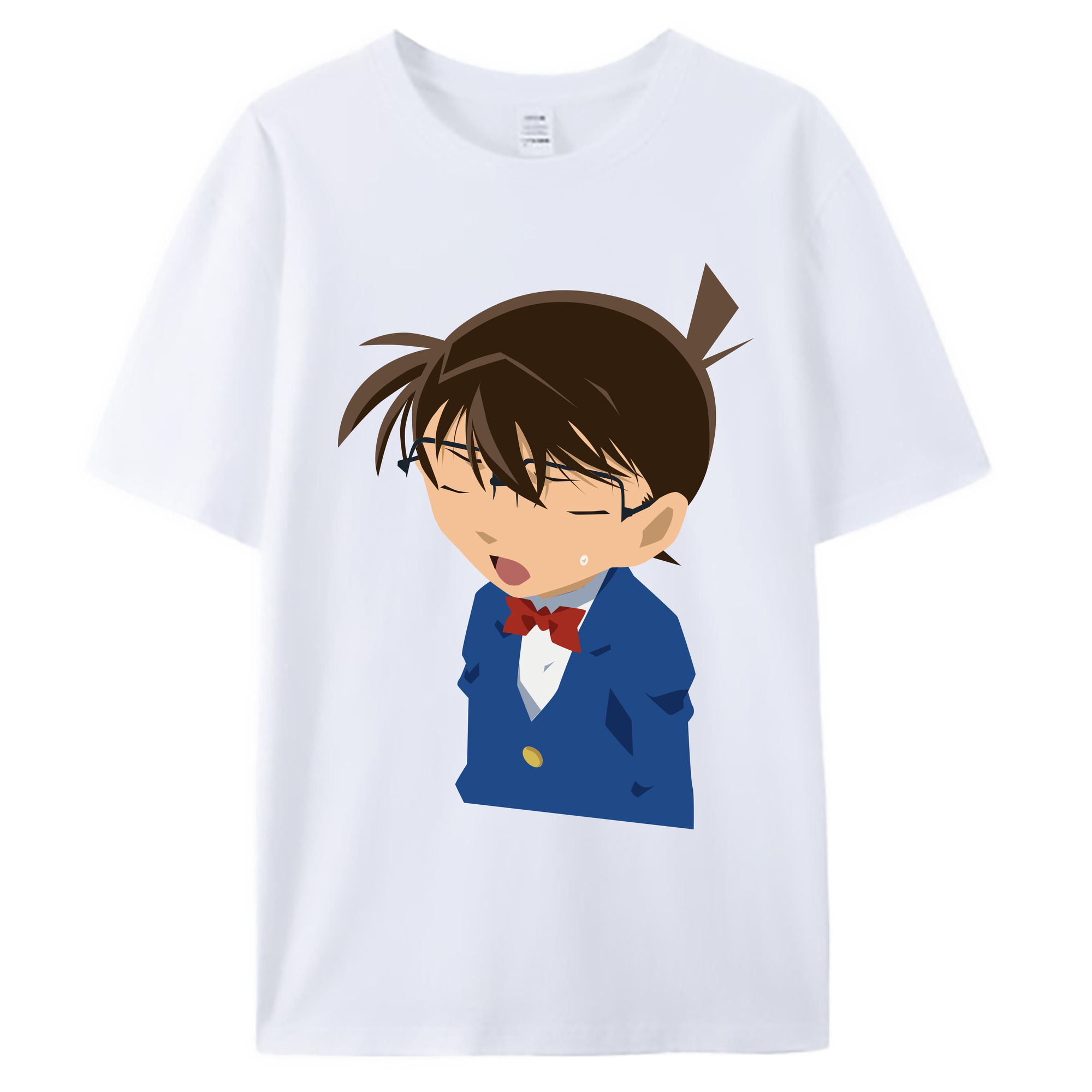 （画像用） 名探偵コナン 江戸川 コナン Detective Conan Conan Edogawa 綿100％ メンズ半袖Tシャツ｜肌触りやわらか＆通気性