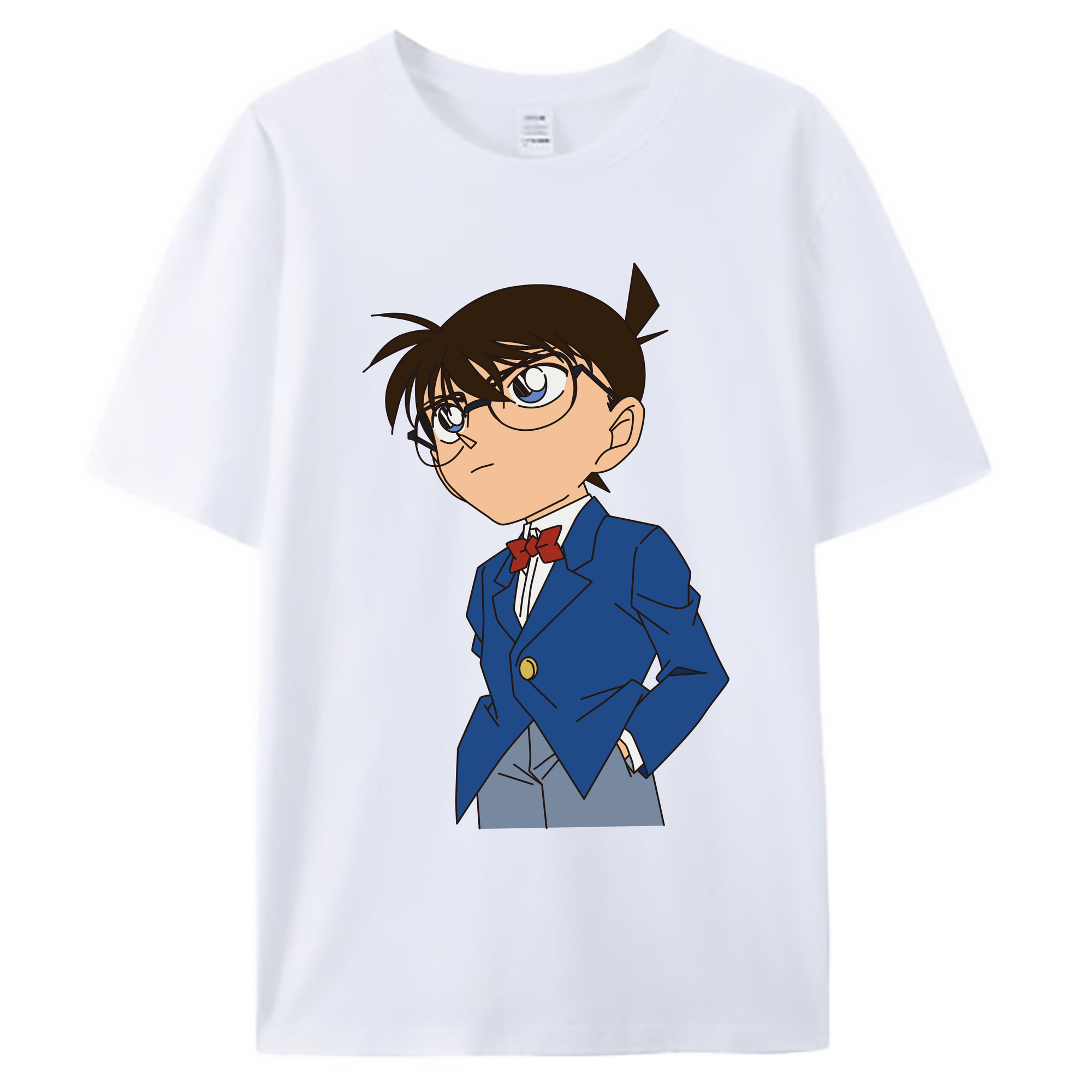 （画像用） 名探偵コナン 江戸川 コナン Detective Conan Conan Edogawa 綿100％ メンズ半袖Tシャツ｜肌触りやわらか＆通気性