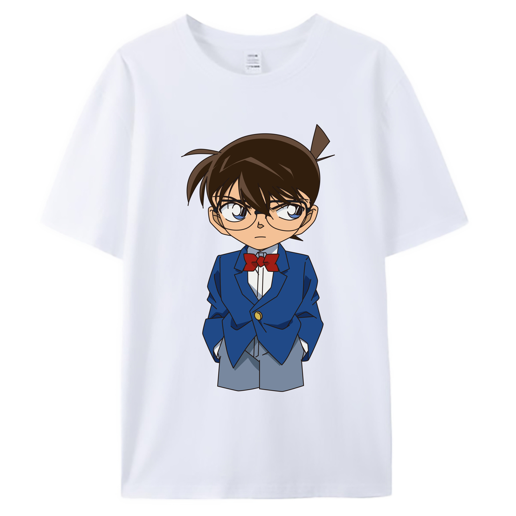 （画像用） 名探偵コナン 江戸川 コナン Detective Conan Conan Edogawa 綿100％ メンズ半袖Tシャツ｜肌触りやわらか＆通気性