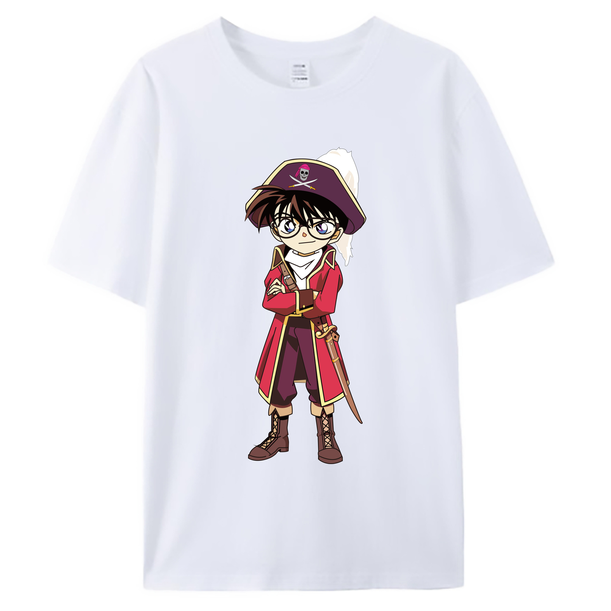 （画像用） 名探偵コナン 江戸川 コナン Detective Conan Conan Edogawa 綿100％ メンズ半袖Tシャツ｜肌触りやわらか＆通気性